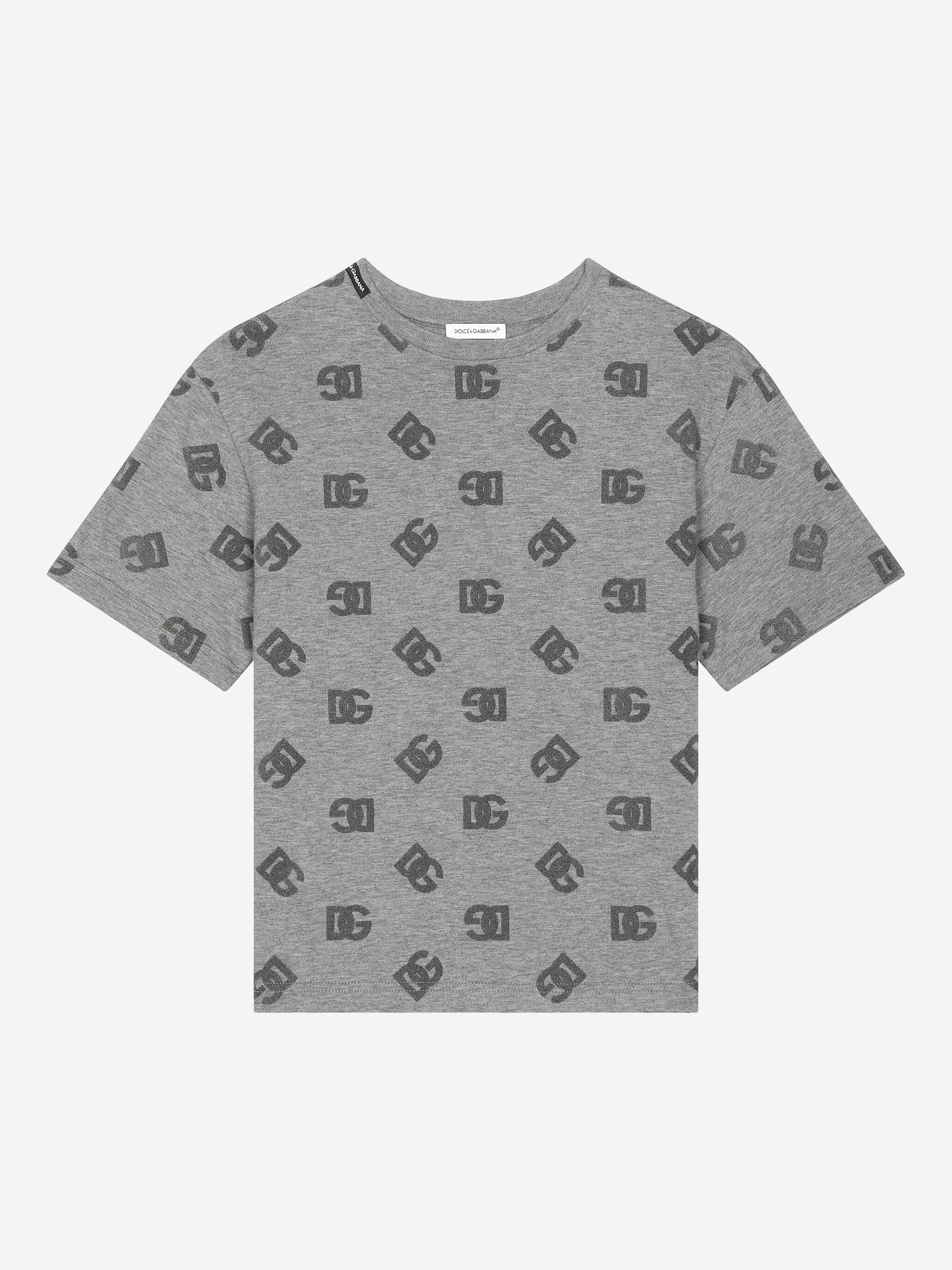 Dolce & Gabbana Boys DG Logo T-Shirt in Grey Discount Best
