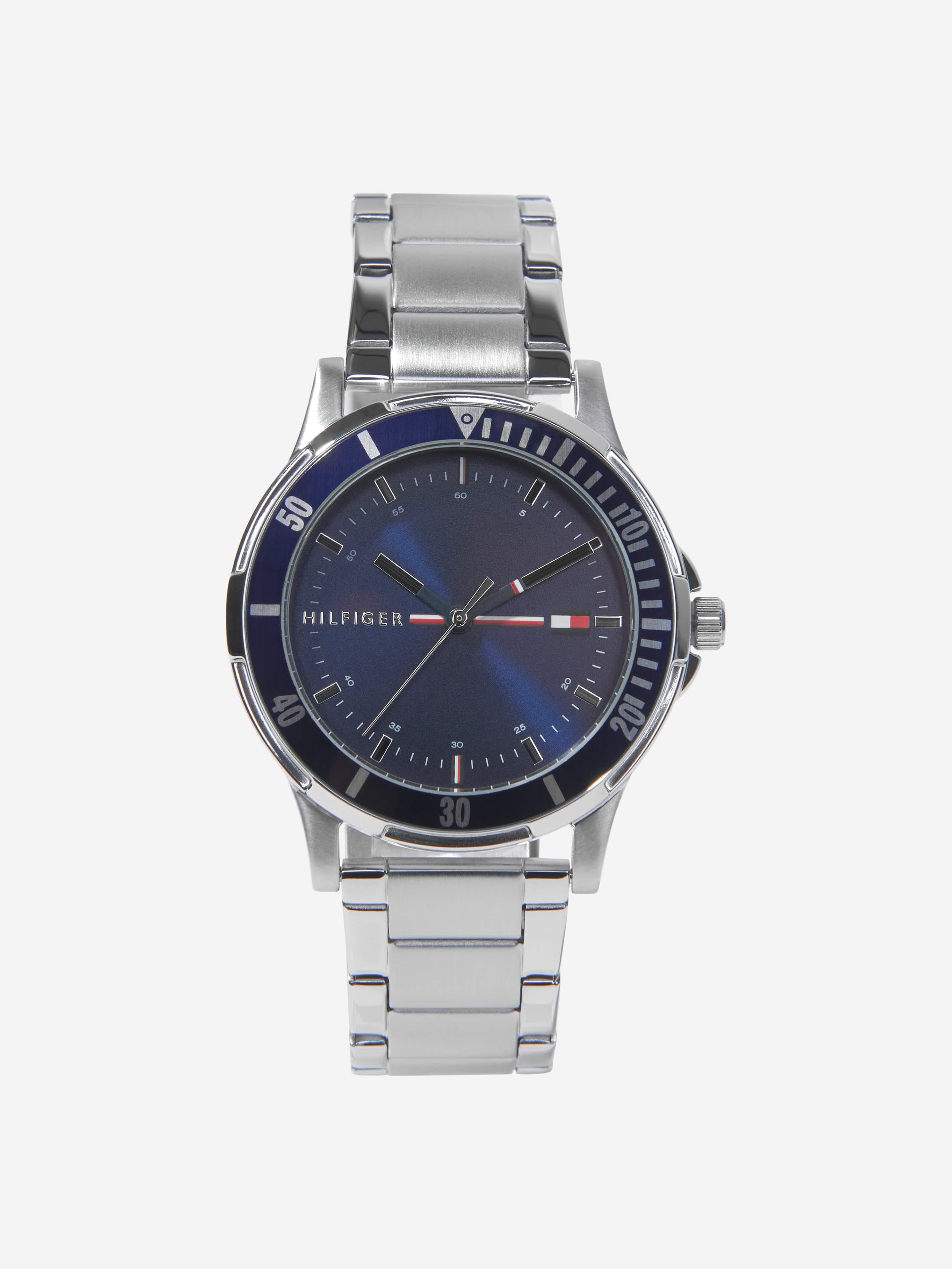 Tommy Hilfiger Boys Metal Strap Watch in Silver (34mm) Cost For Sale