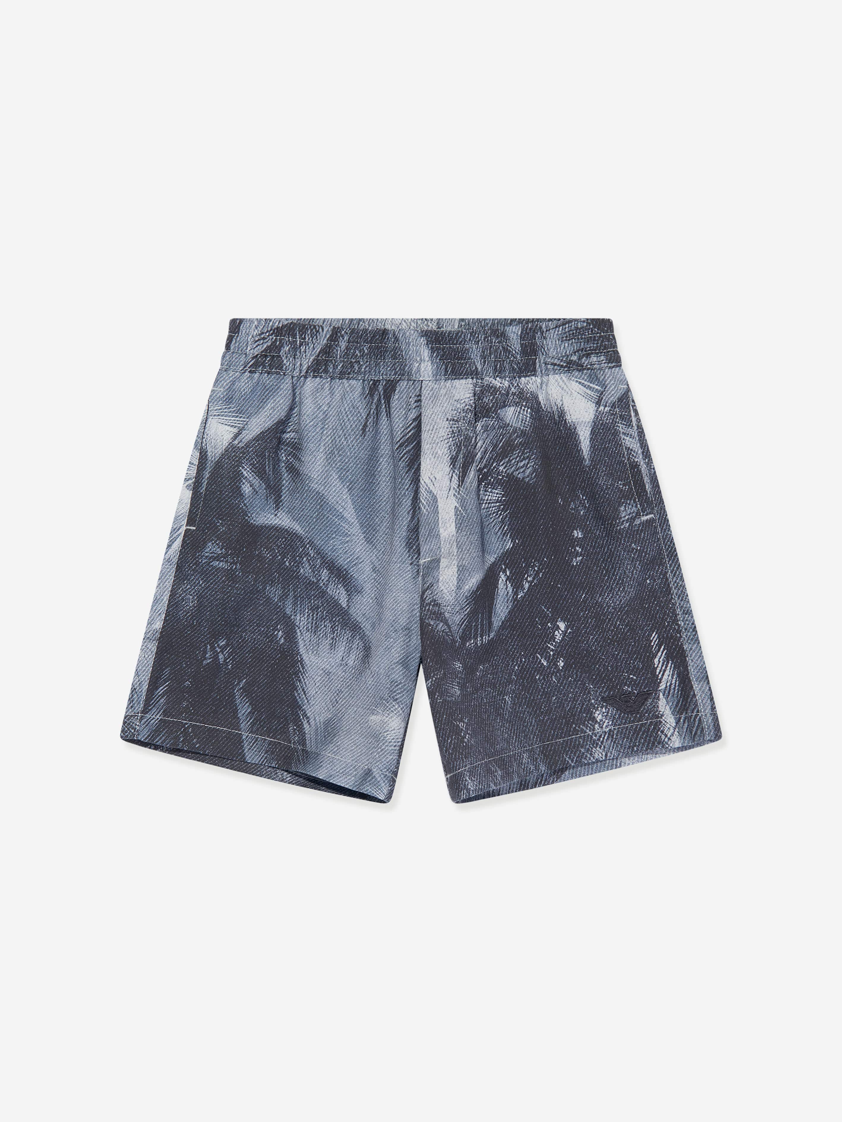 Emporio Armani Baby Boys Palm Leaf Shorts in Blue Clearance Nicekicks