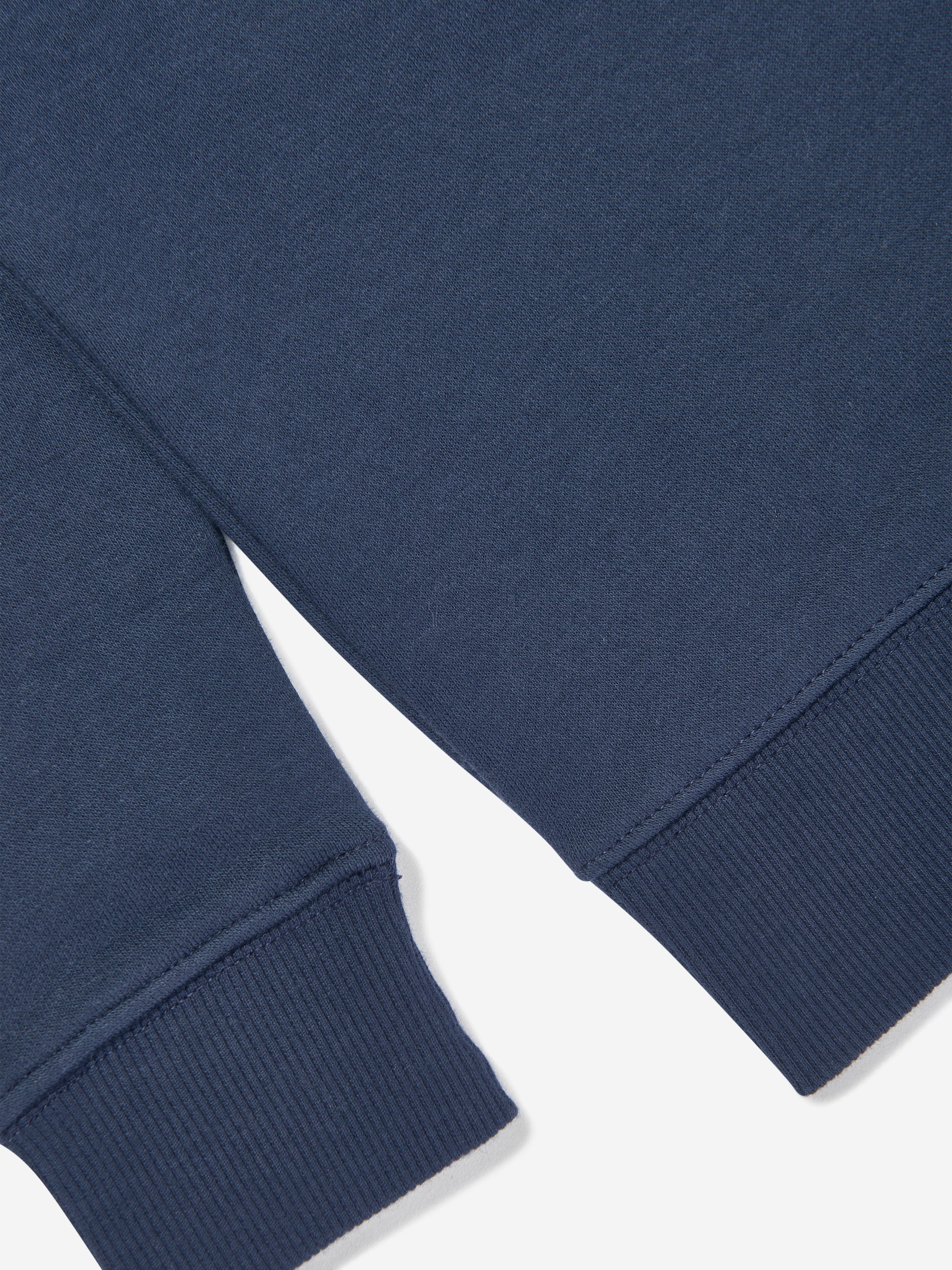 New Balance Boys Brush Back Stacked Logo Sweatshirt in Navy Pay With Visa For Sale