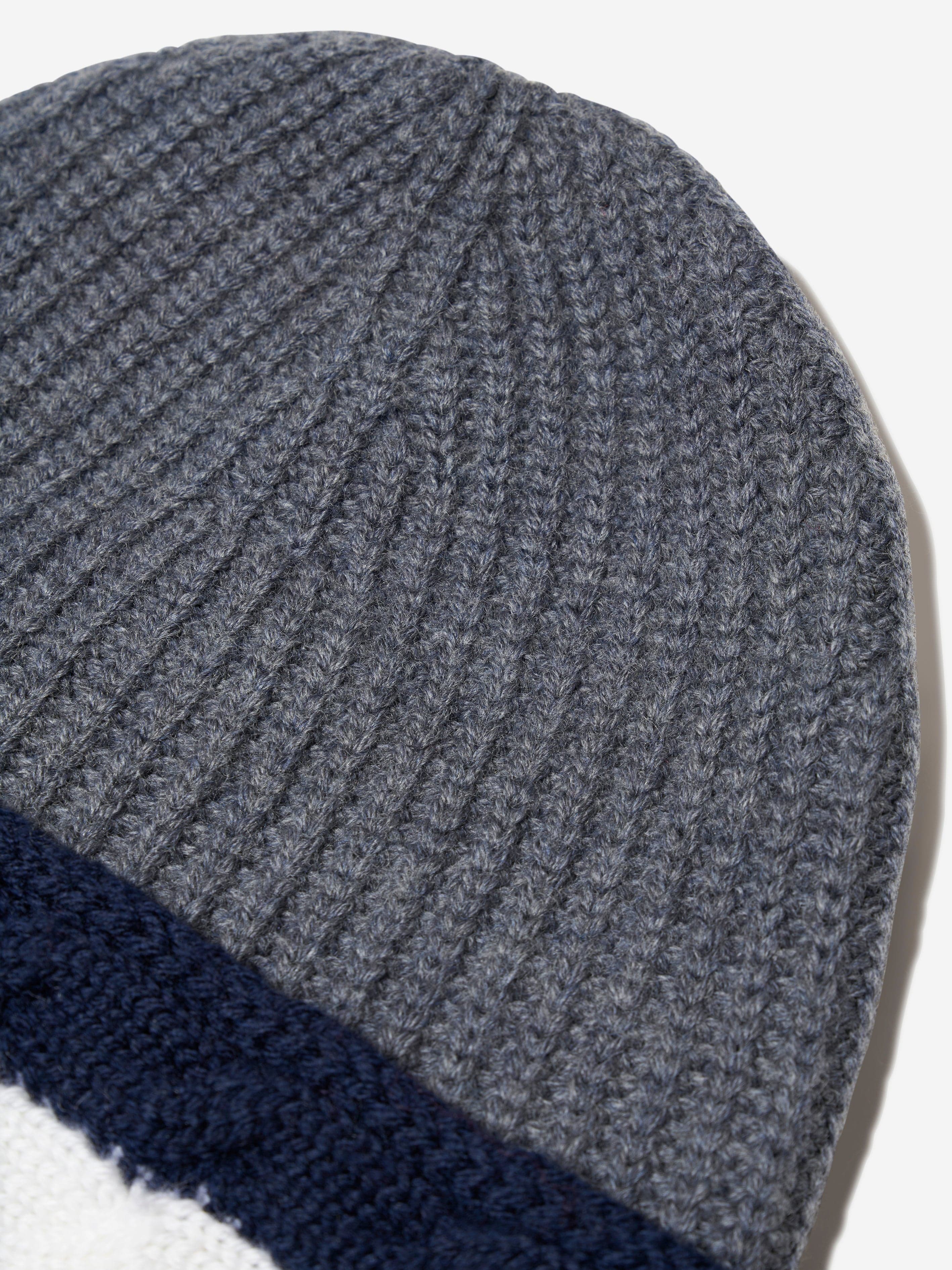 Moncler Enfant Boys Wool Knitted Logo Hat Authentic
