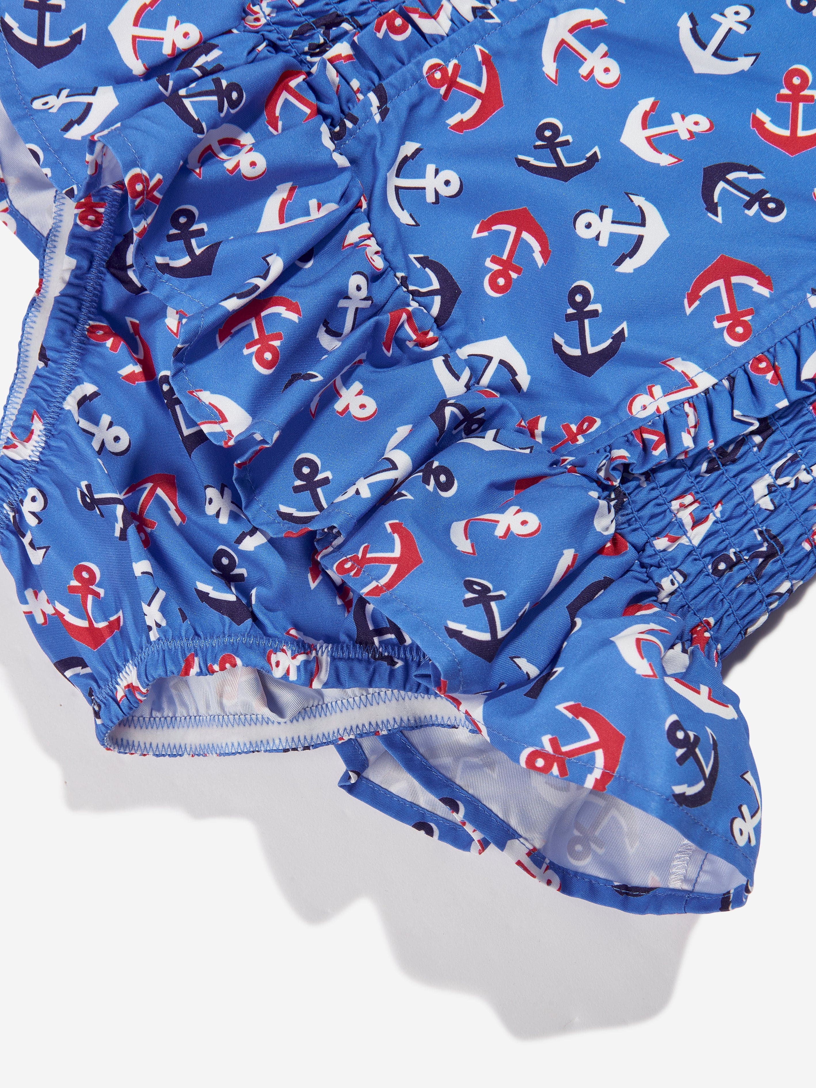 Rachel Riley Girls Anchor Ruched Swimsuit in Blue Cheap Sale Websites