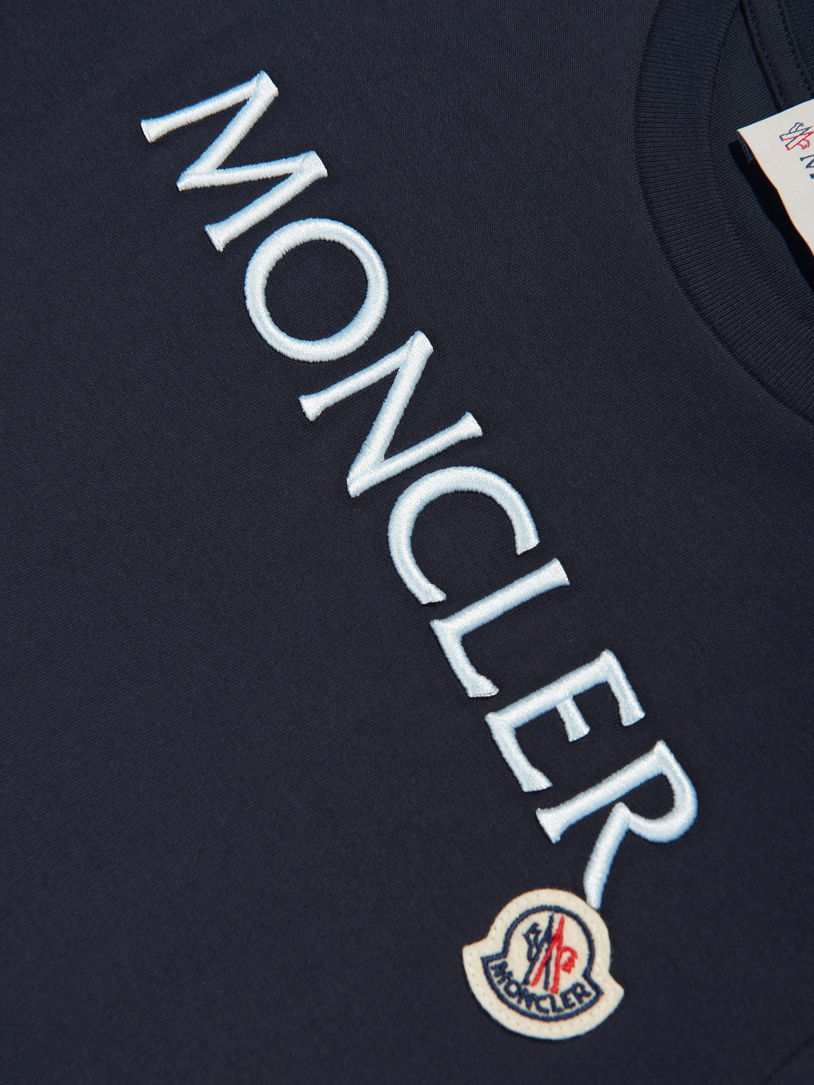 Moncler Enfant Girls Logo T-Shirt in Navy Cheapest Pice For Sale