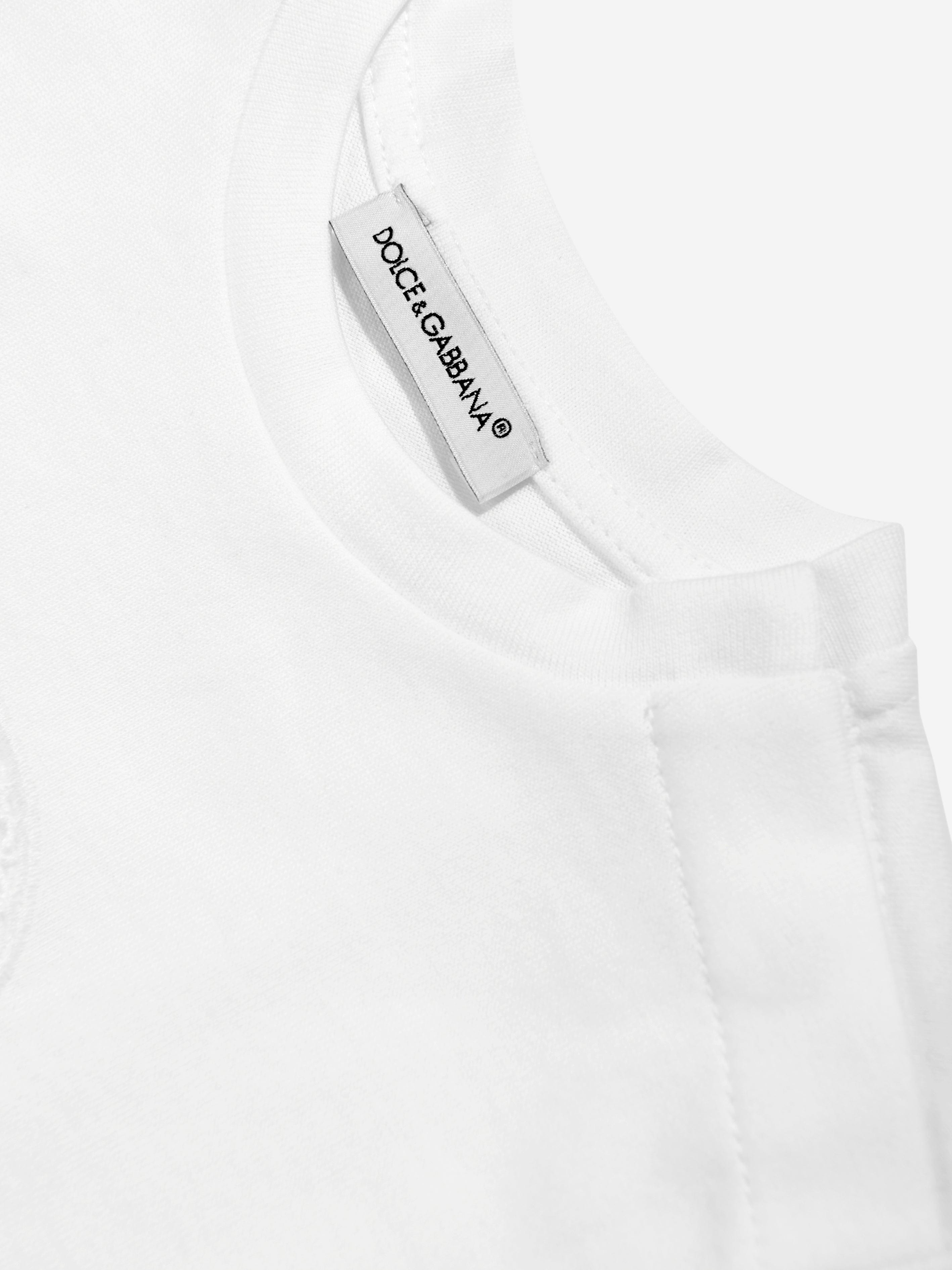 Dolce & Gabbana Baby Girls Logo T-Shirt in White Cheap Perfect
