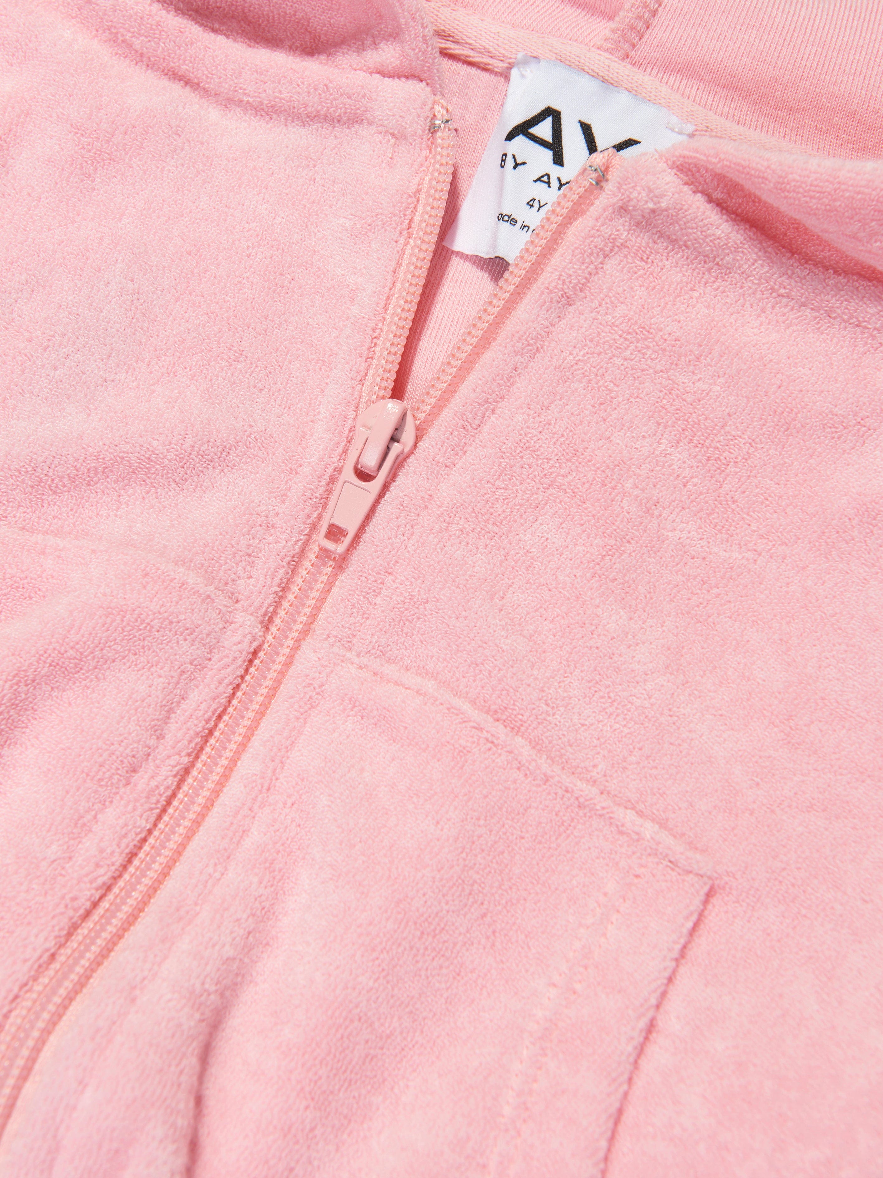 AY by AYLA Girls Towelling Hoodie in Pink 100% Original Cheap Pice