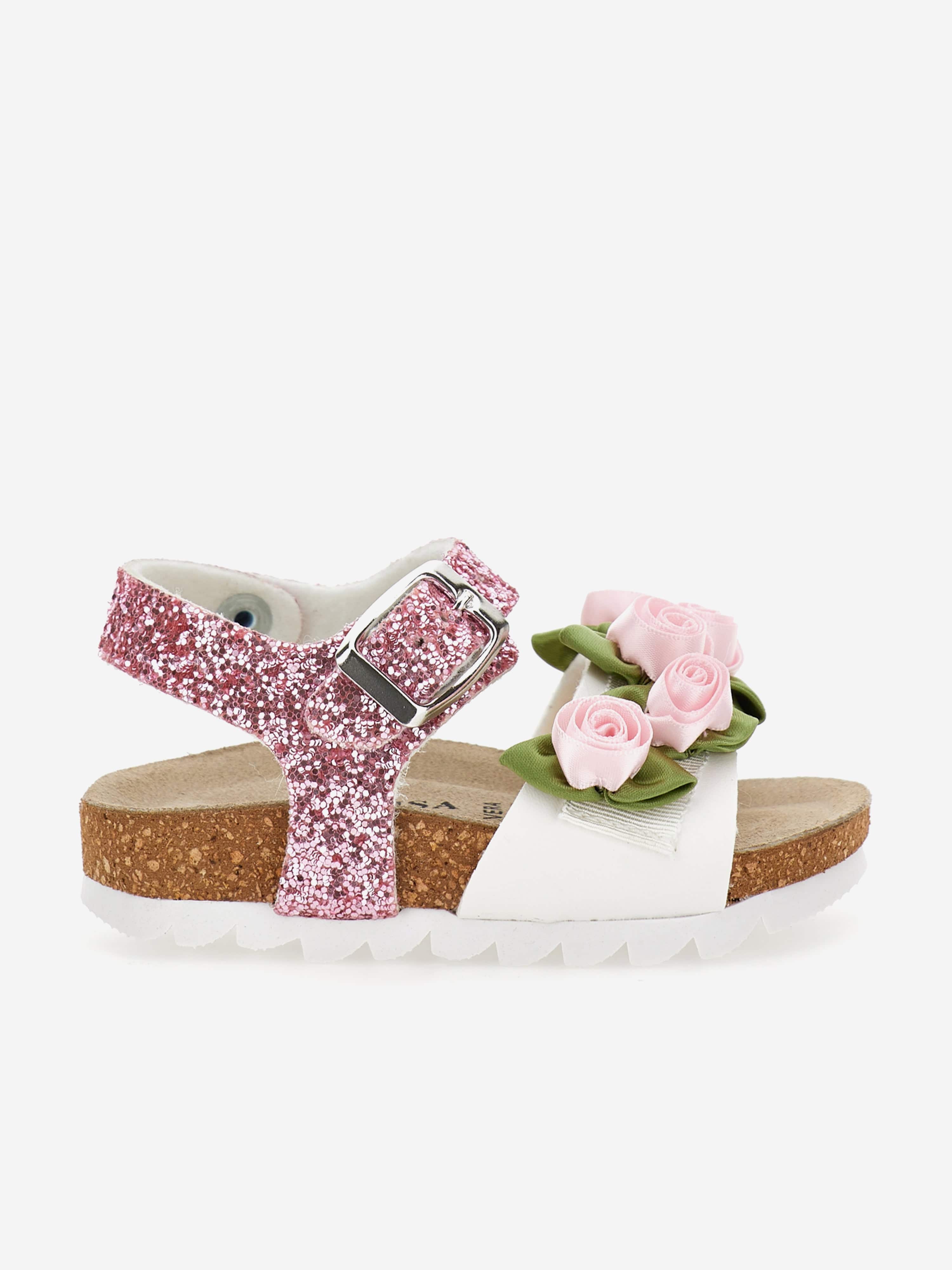 Girls Rose Glitter Sandals in Pink Cost For Sale