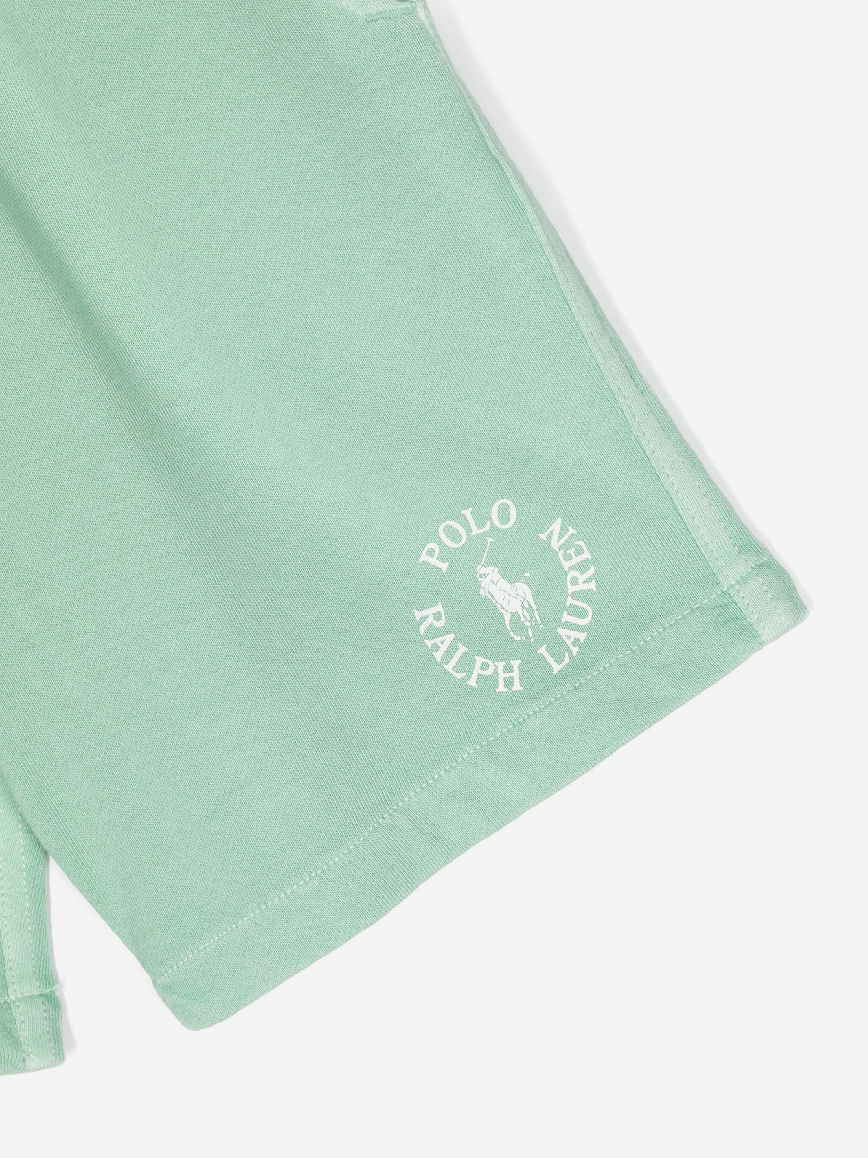 Ralph Lauren Boys Polo Logo Shorts in Green Free Shipping Online