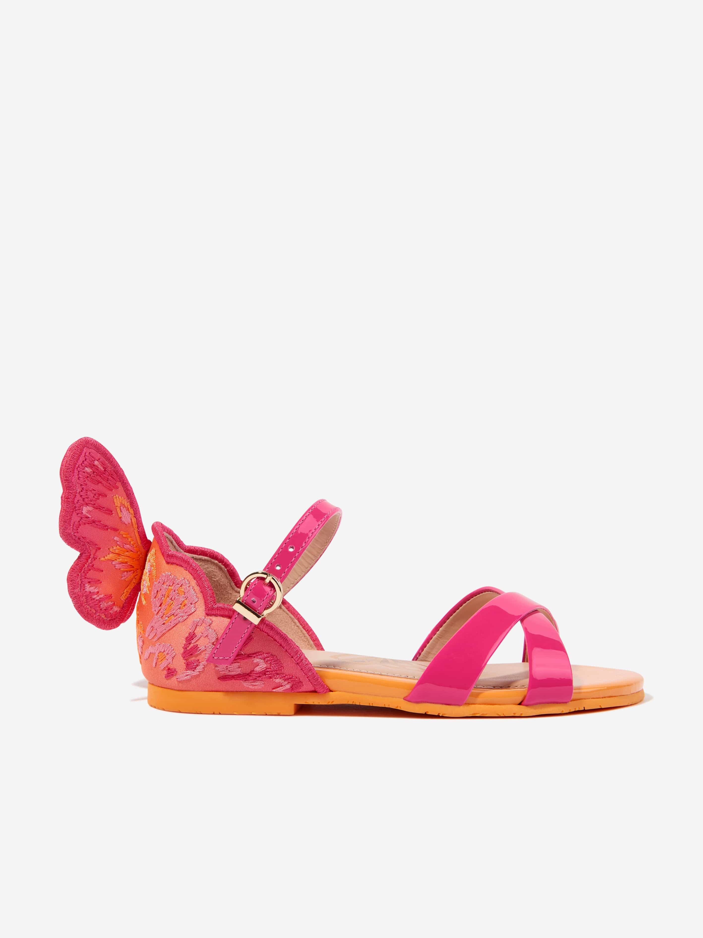 Sophia Webster Girls Leather Chiara Embroidery Sandals in Pink Buy Cheap Discounts