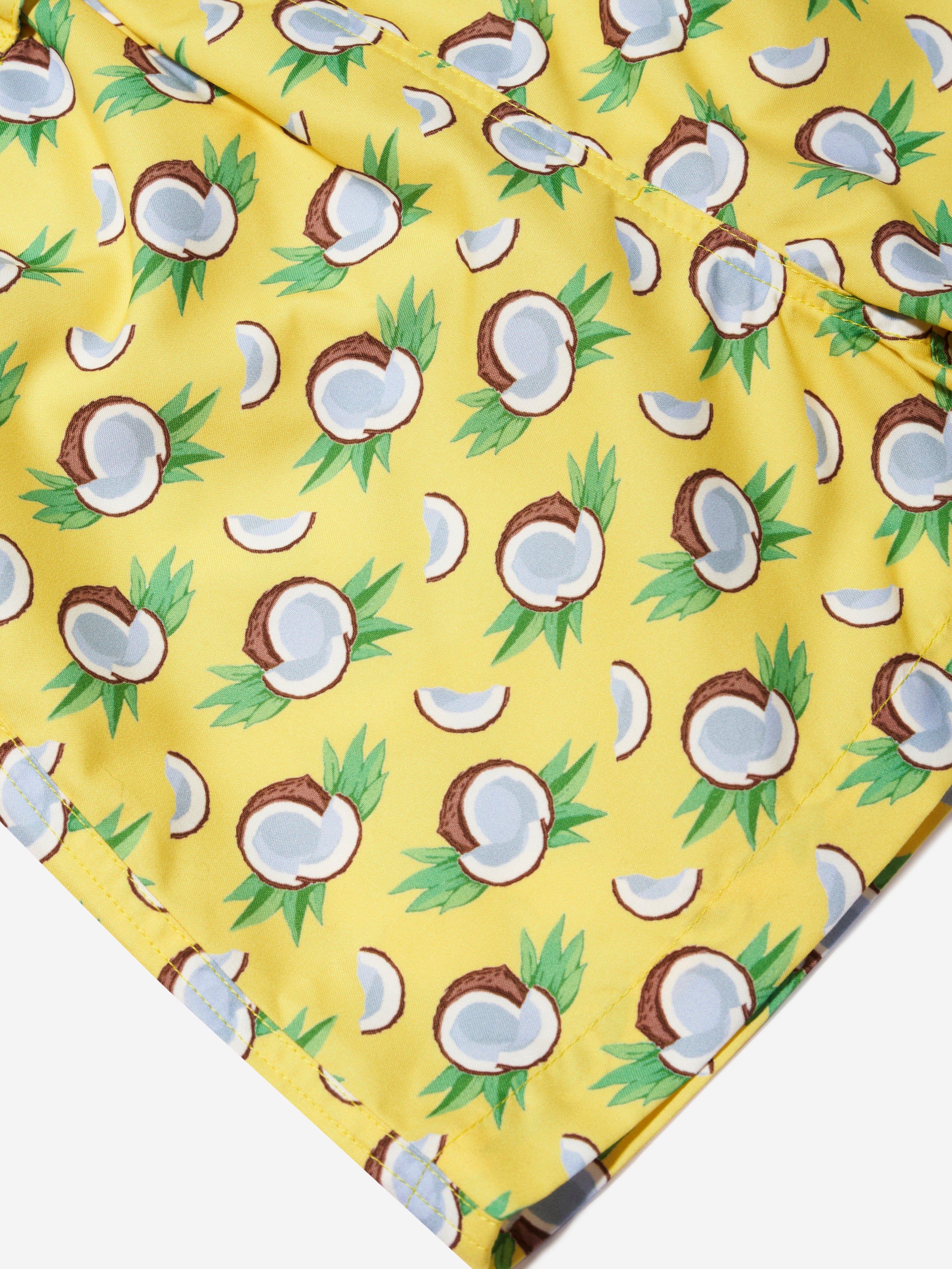 Rachel Riley Boys Coconut Swim Shorts in Yellow Outlet Clearance