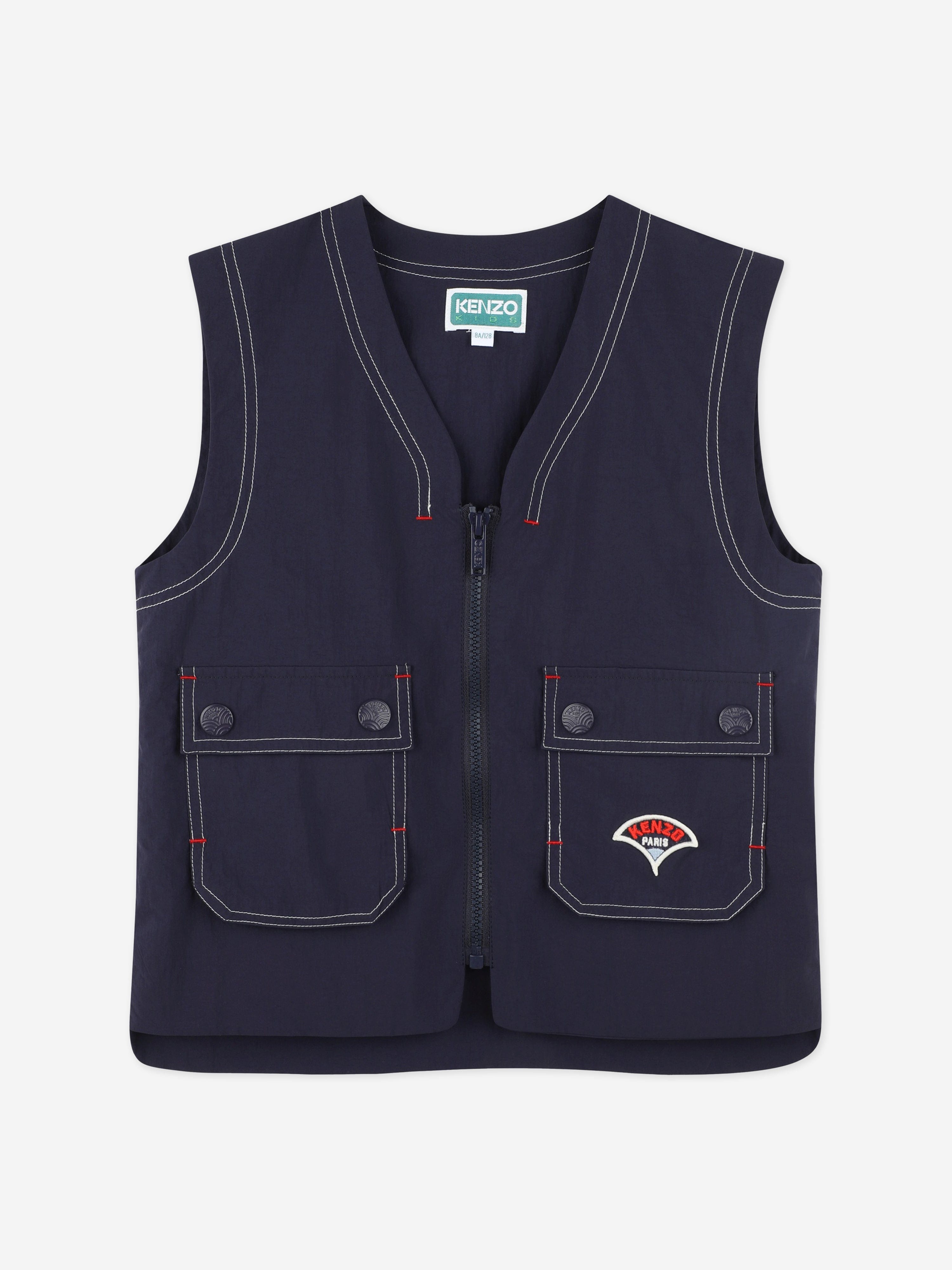 Boys Logo Gilet in Navy With Paypal Free Shipping