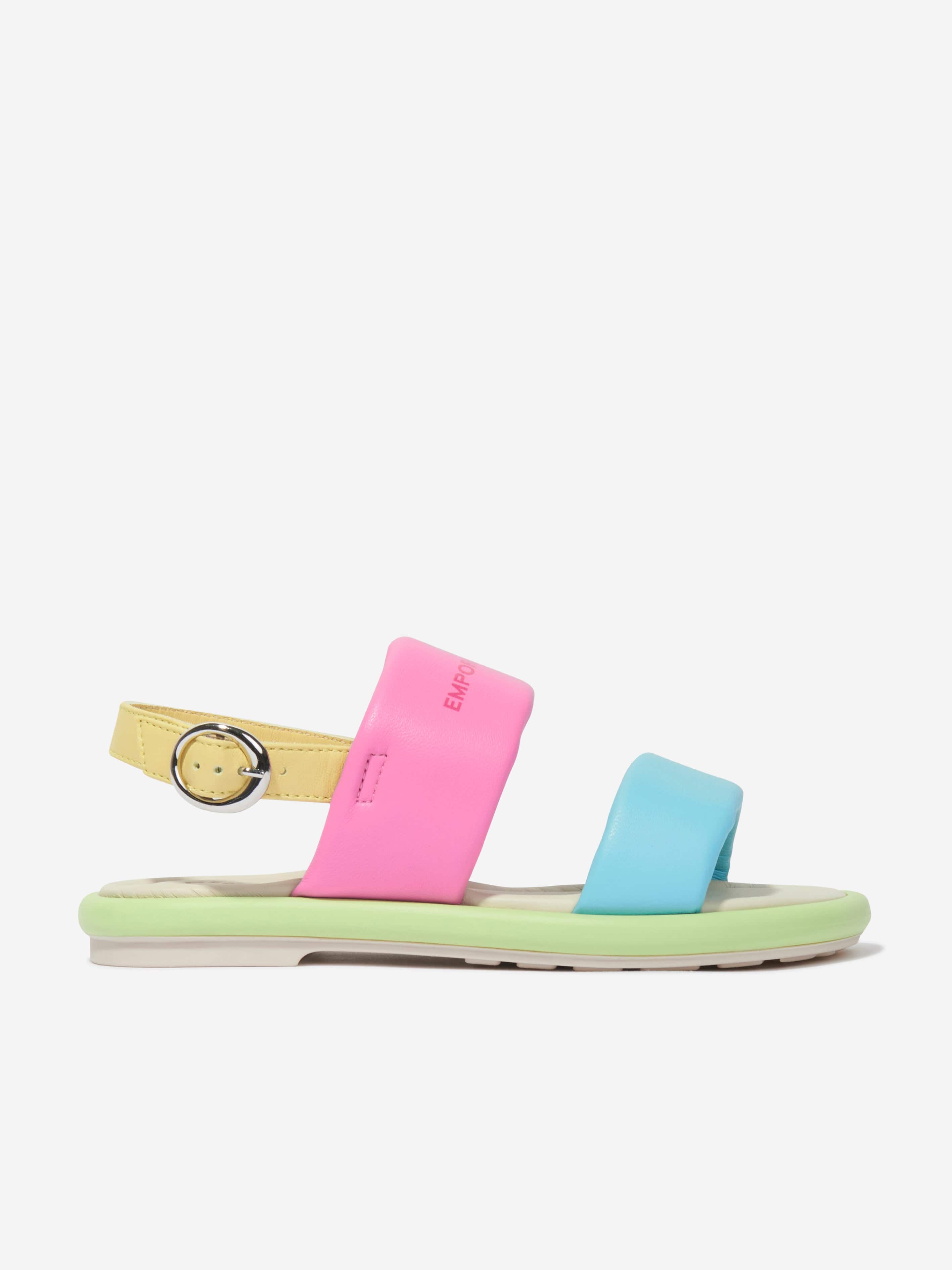 Emporio Armani Girls Leather Sandals in Multicolour Reliable