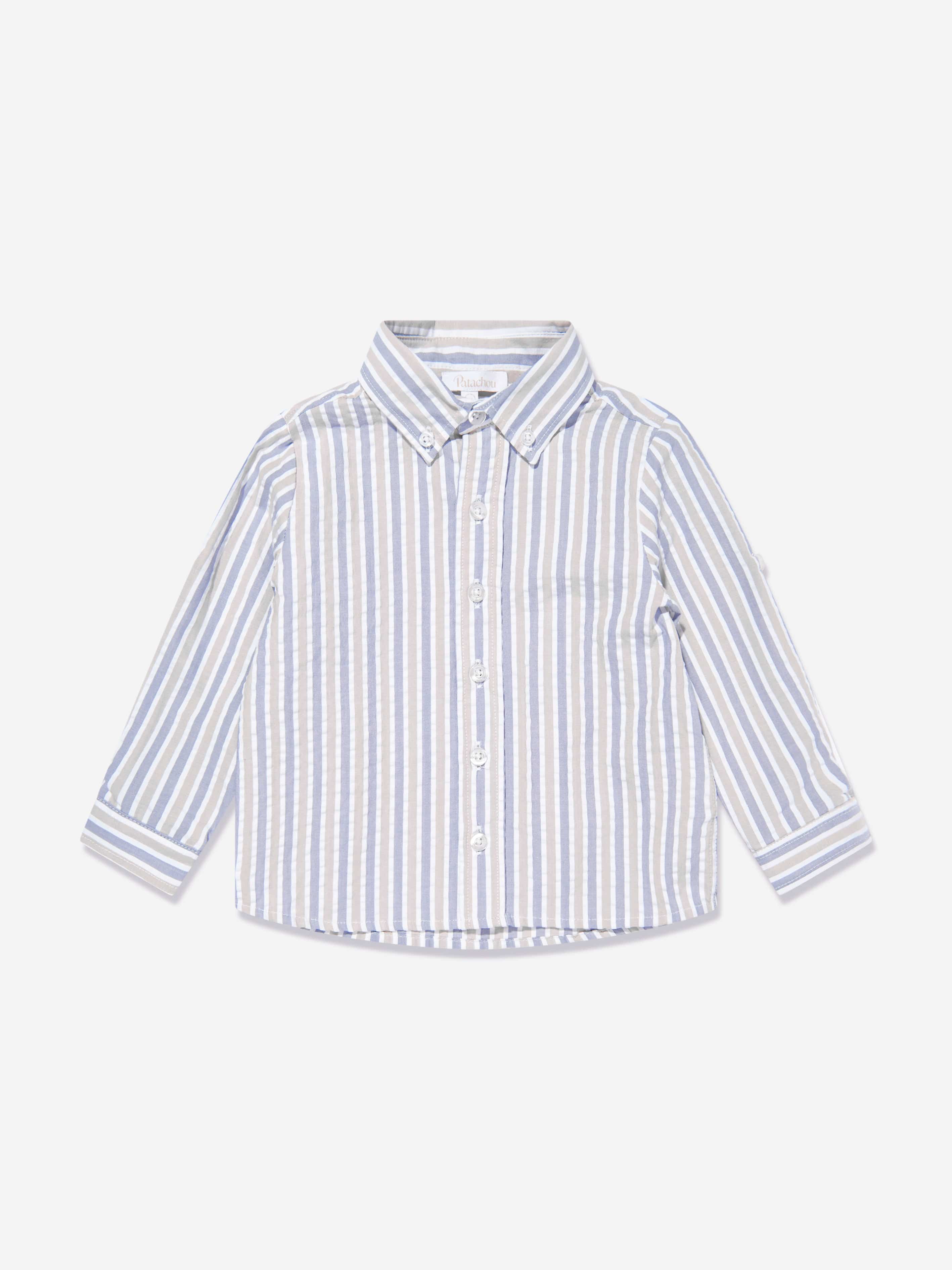Patachou Boys Striped Hamptons Shirt in Blue Cheap Sale Brand New Unisex