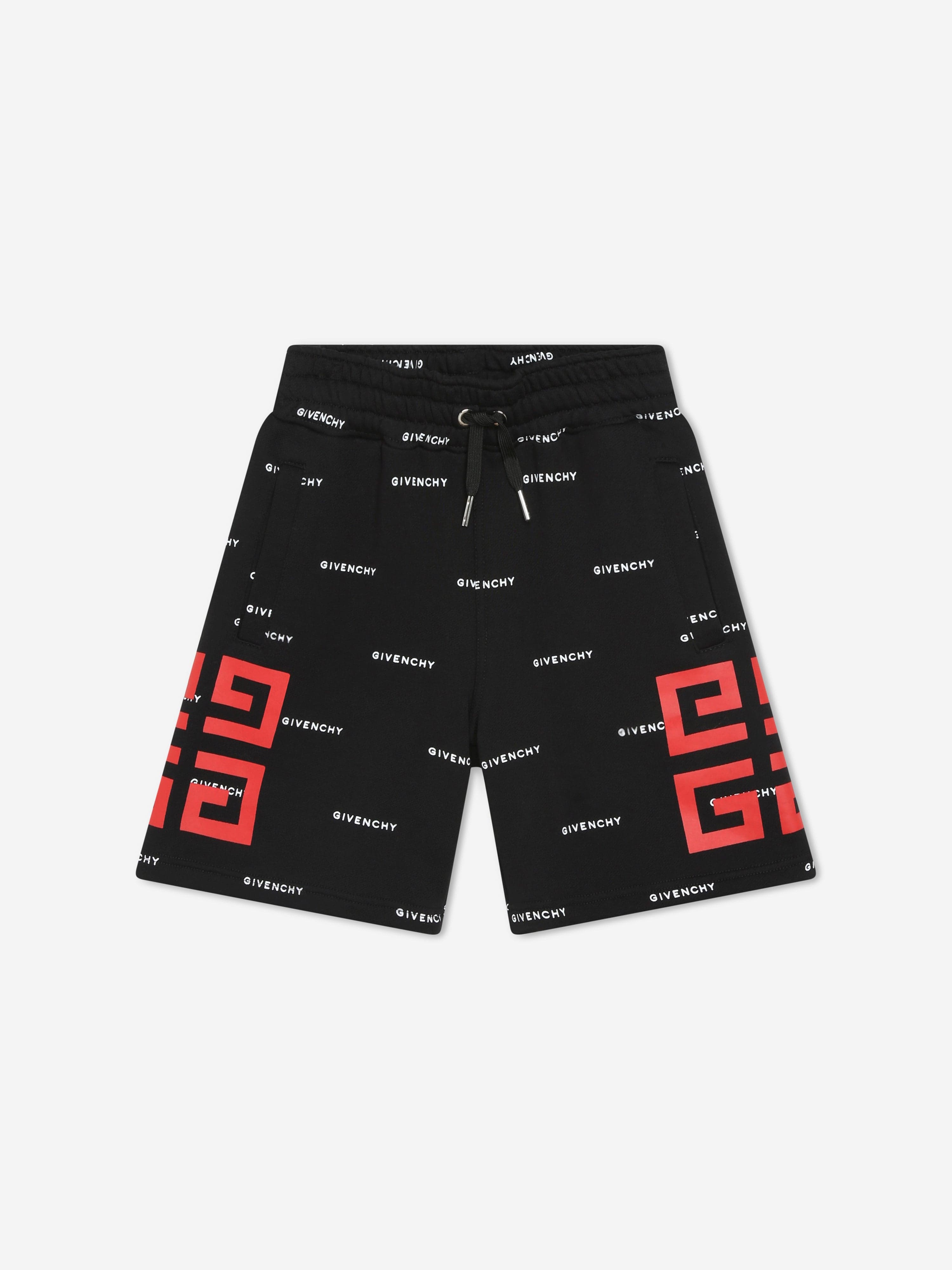 Givenchy Boys Logo Print Bermuda Shorts in Black Fast Delivery Online