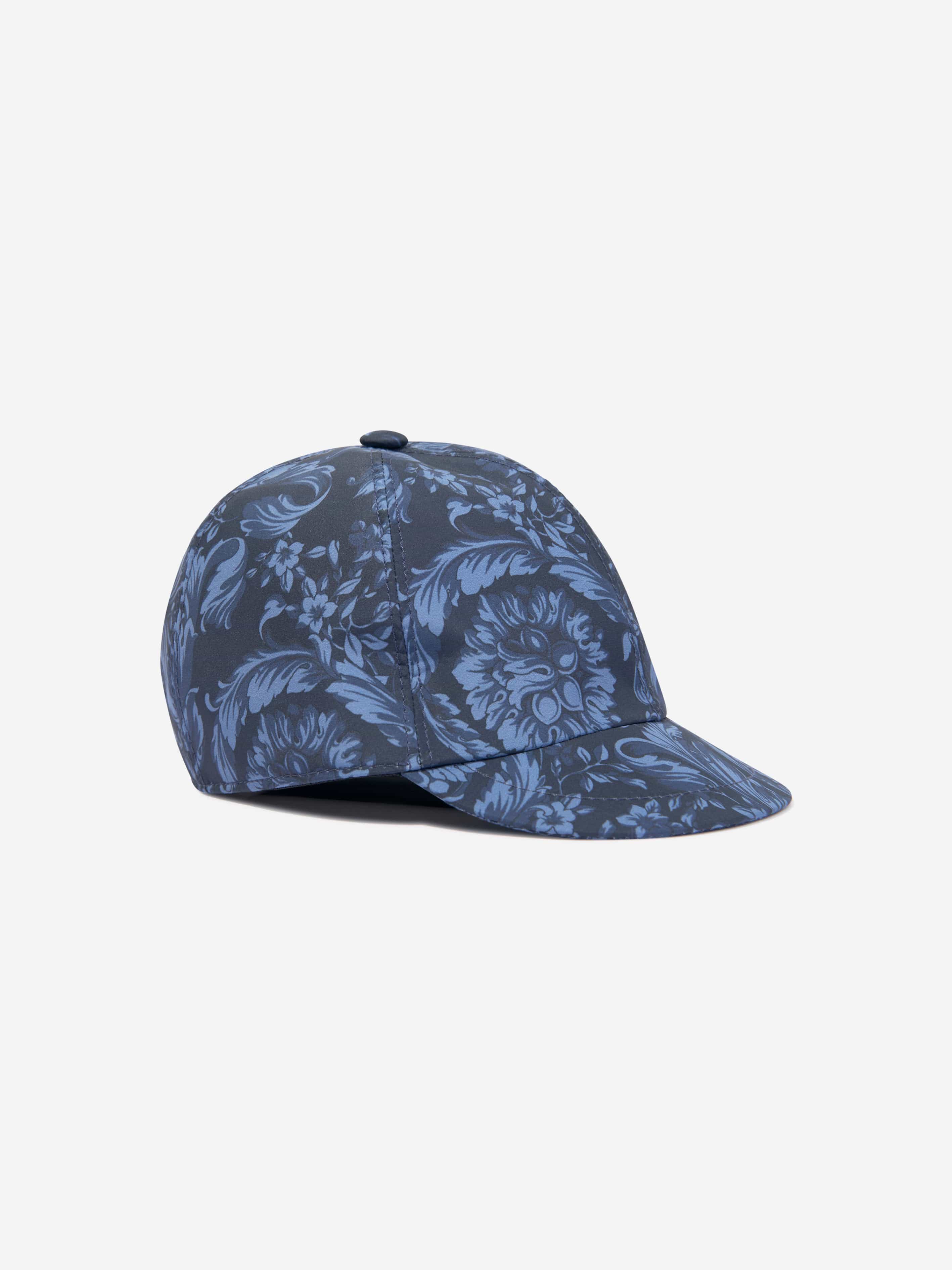 Versace Boys Baroque Print Cap in Navy Cheap Outlet Store