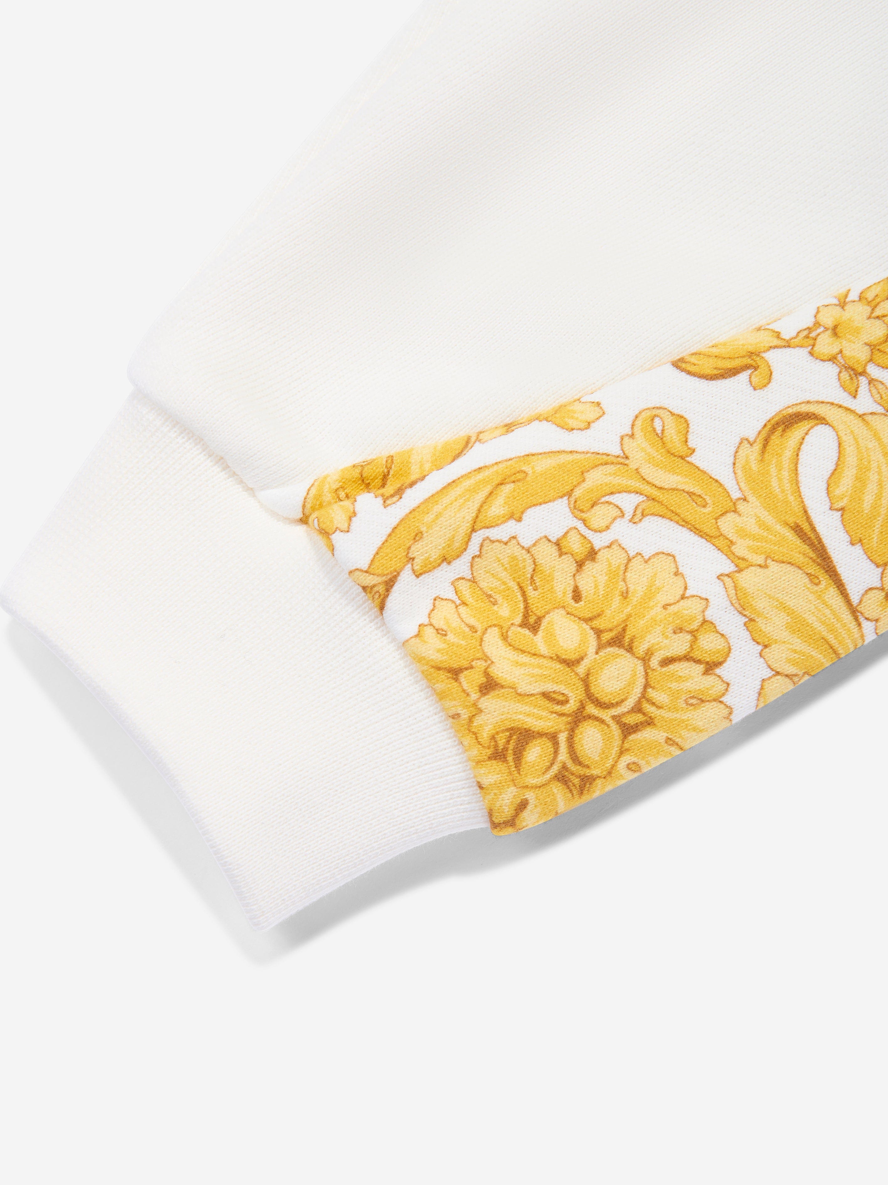 Versace Baby Barocco Logo Joggers in White Pictures Online