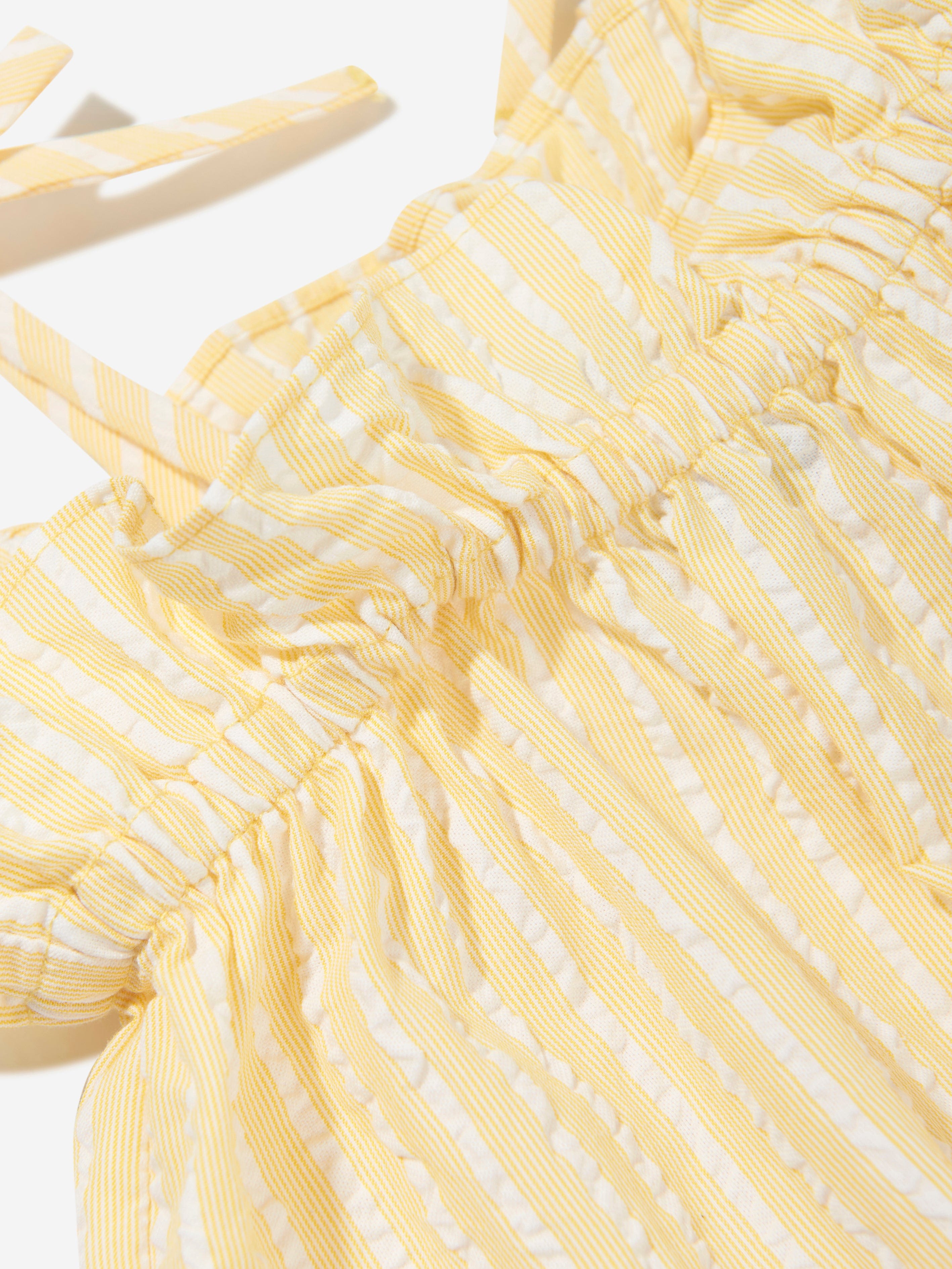 Emporio Armani Girls Striped Sun Top in Yellow Sale Classic