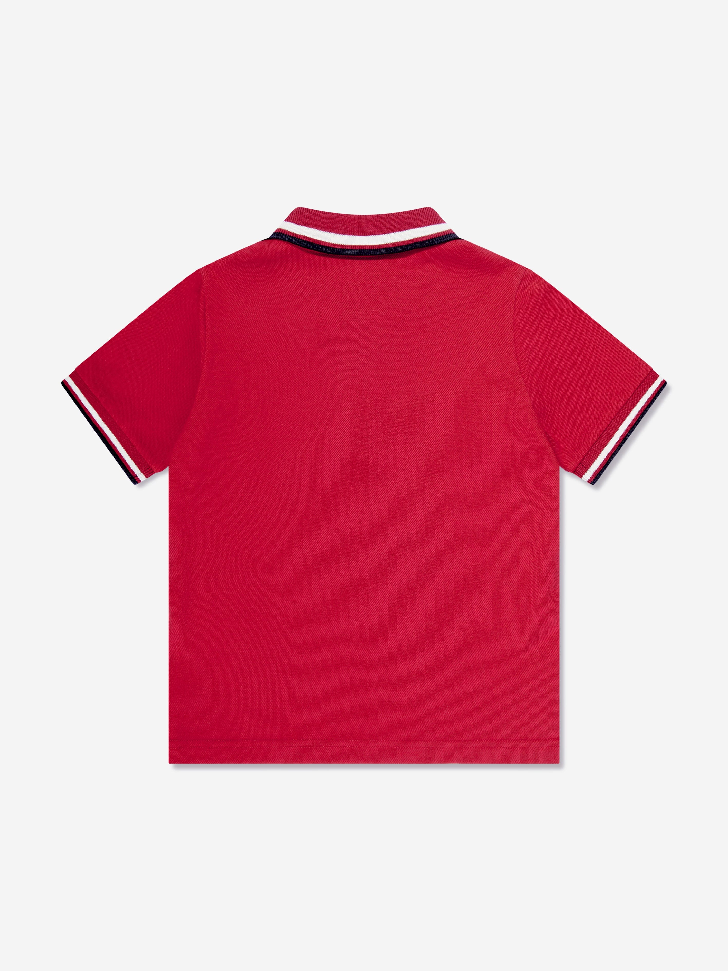 Moncler Enfant Boys Logo Polo Shirt in Red Discount Big Discount