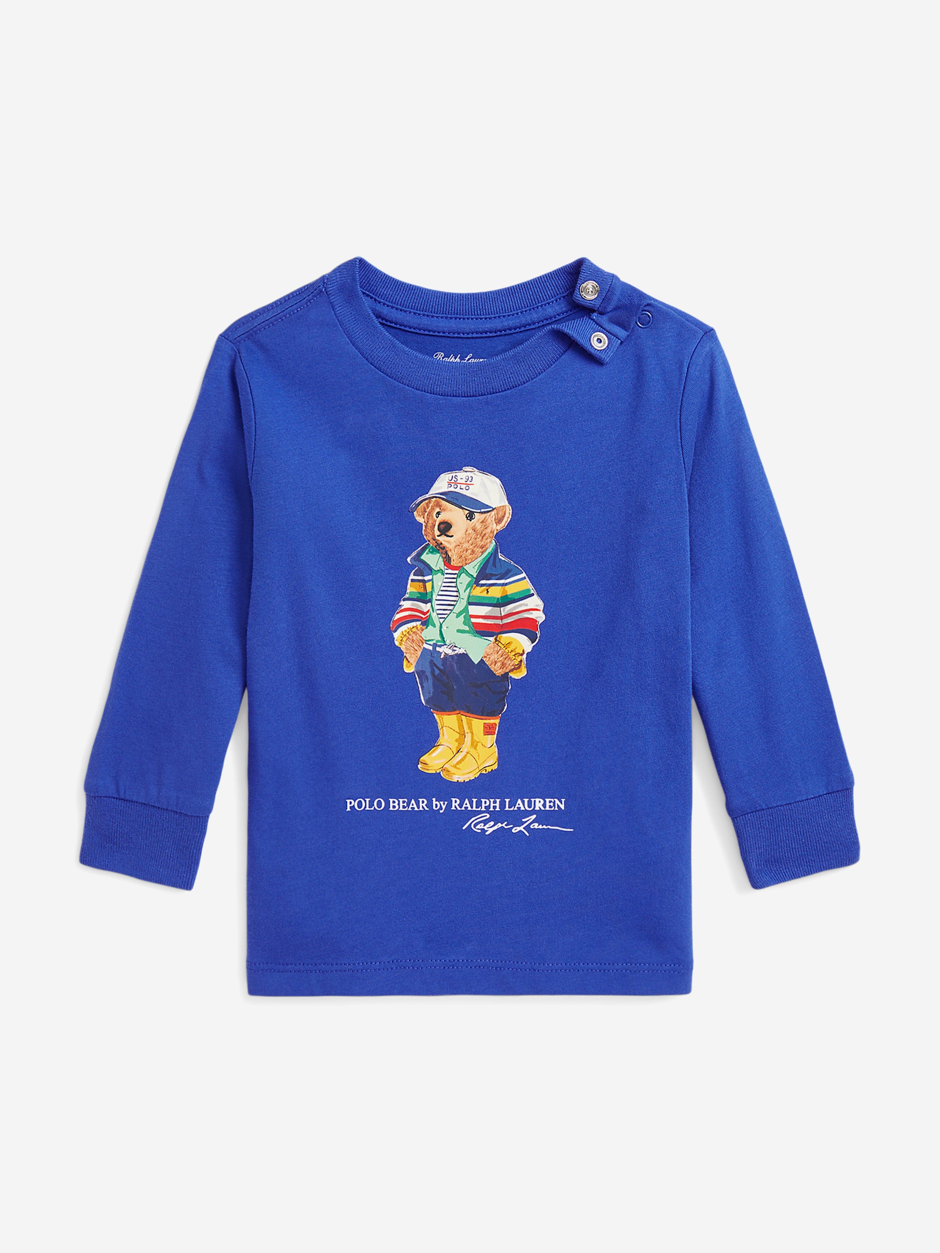 Baby Boys Bear Long Sleeve T-Shirt in Blue Outlet Discount Authentic