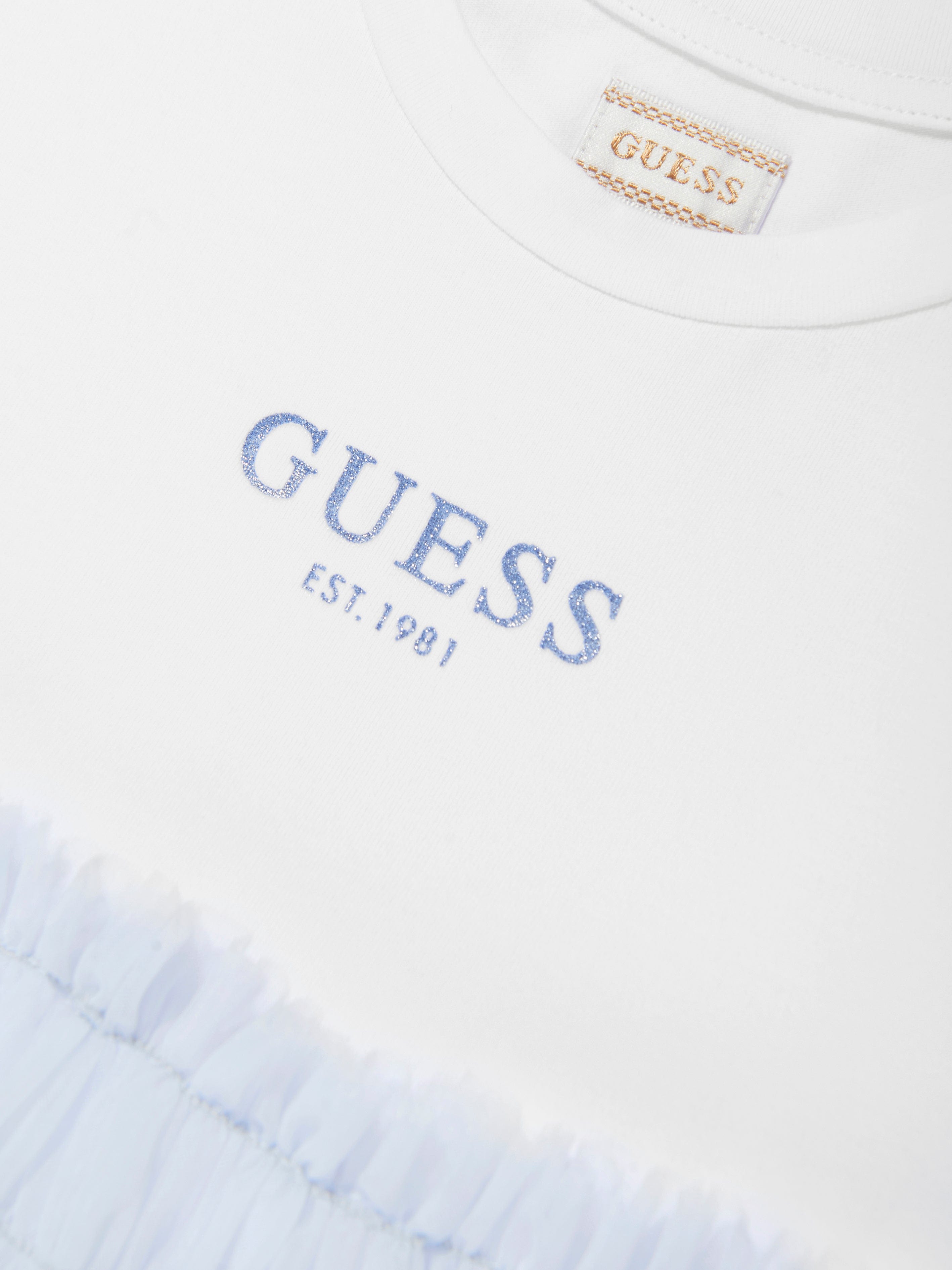 Girls Jersey and Tulle Dress in White Cheap Footlocker Finishline