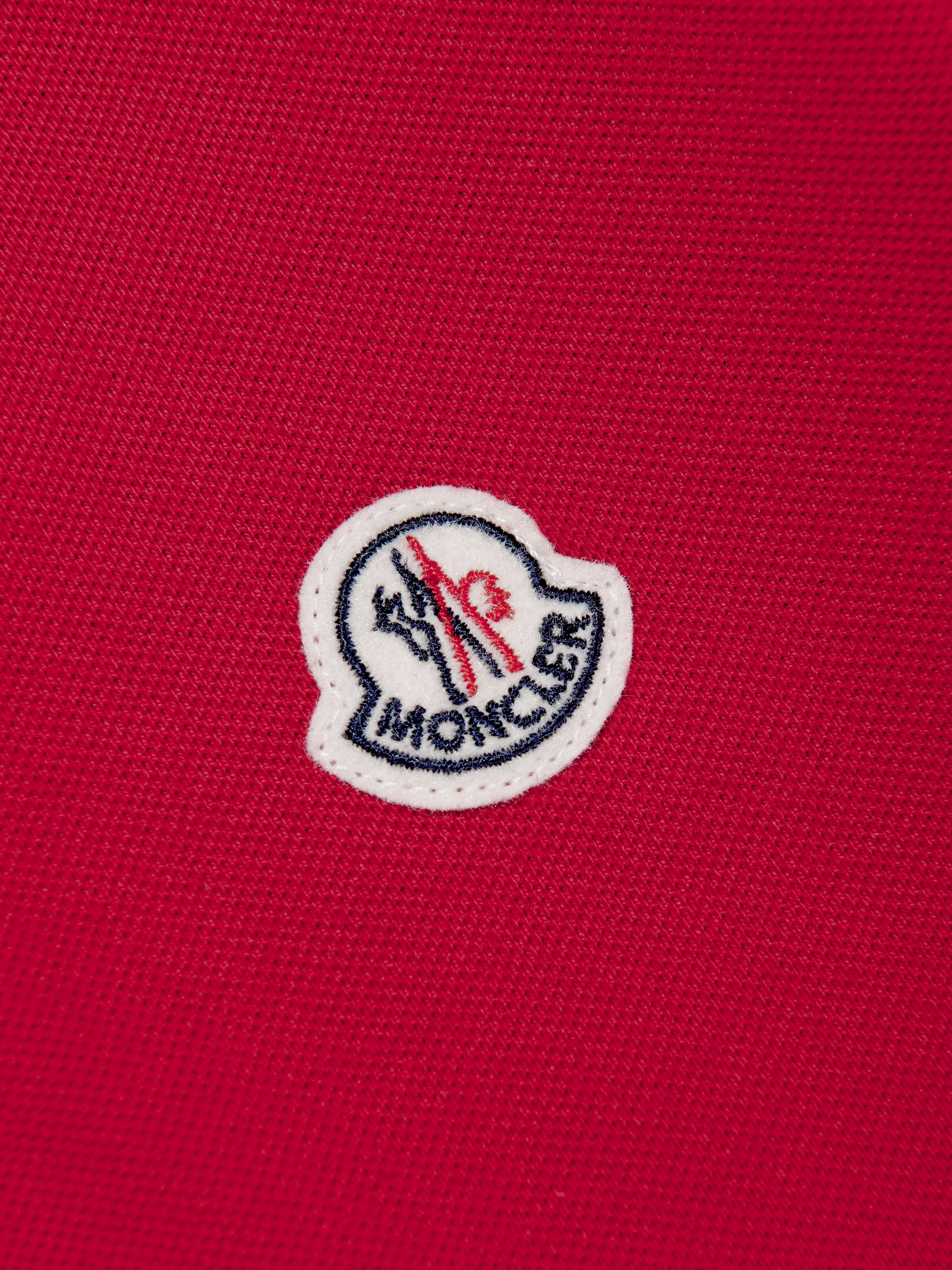Moncler Enfant Boys Logo Polo Shirt in Red Discount Big Discount