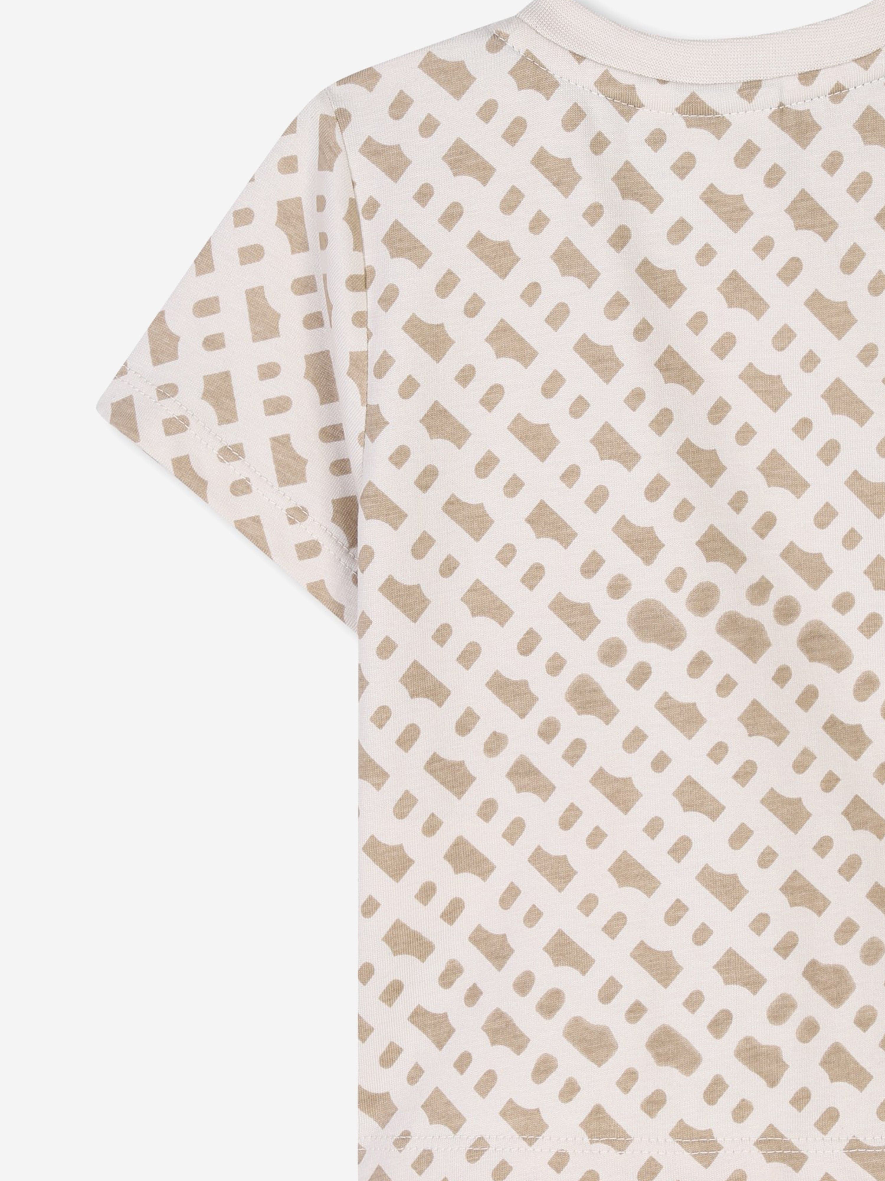 BOSS Baby Boys Monogram T-Shirt in Beige Cheap Sale Lowest Pice