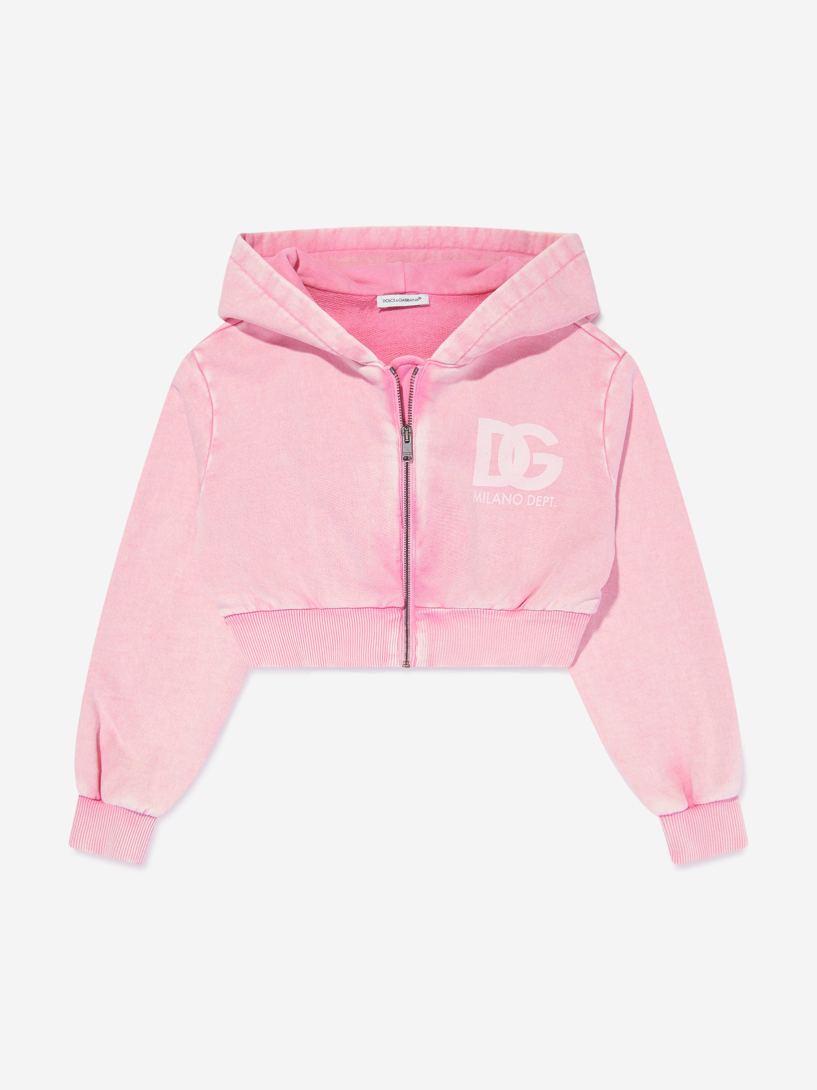 Dolce & Gabbana Girls Logo Zip Up Top in Pink Free Shipping Low Cost