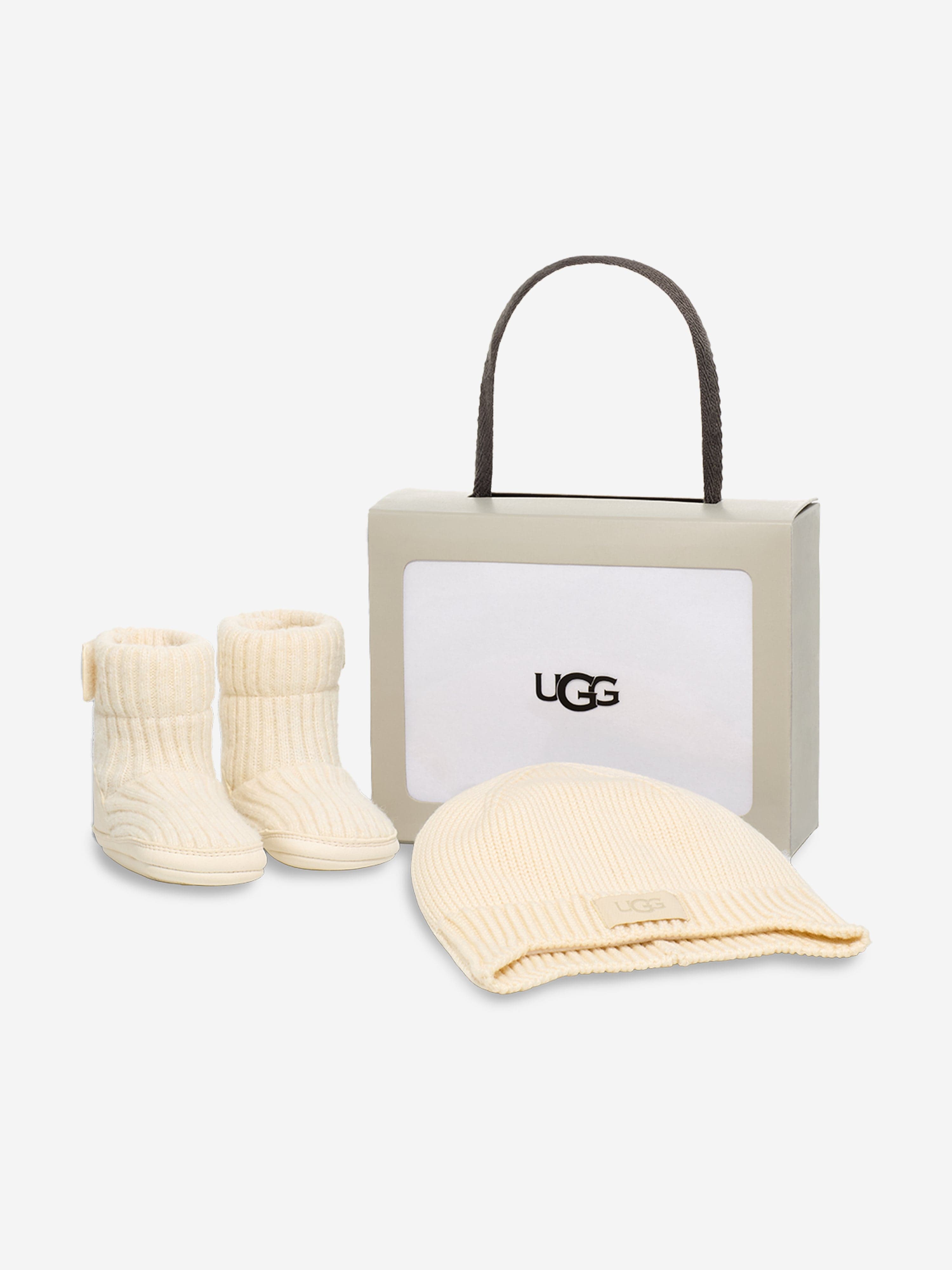 UGG Baby Skylar Boot and Beanie Gift Set in Ivory Outlet With Credit Card