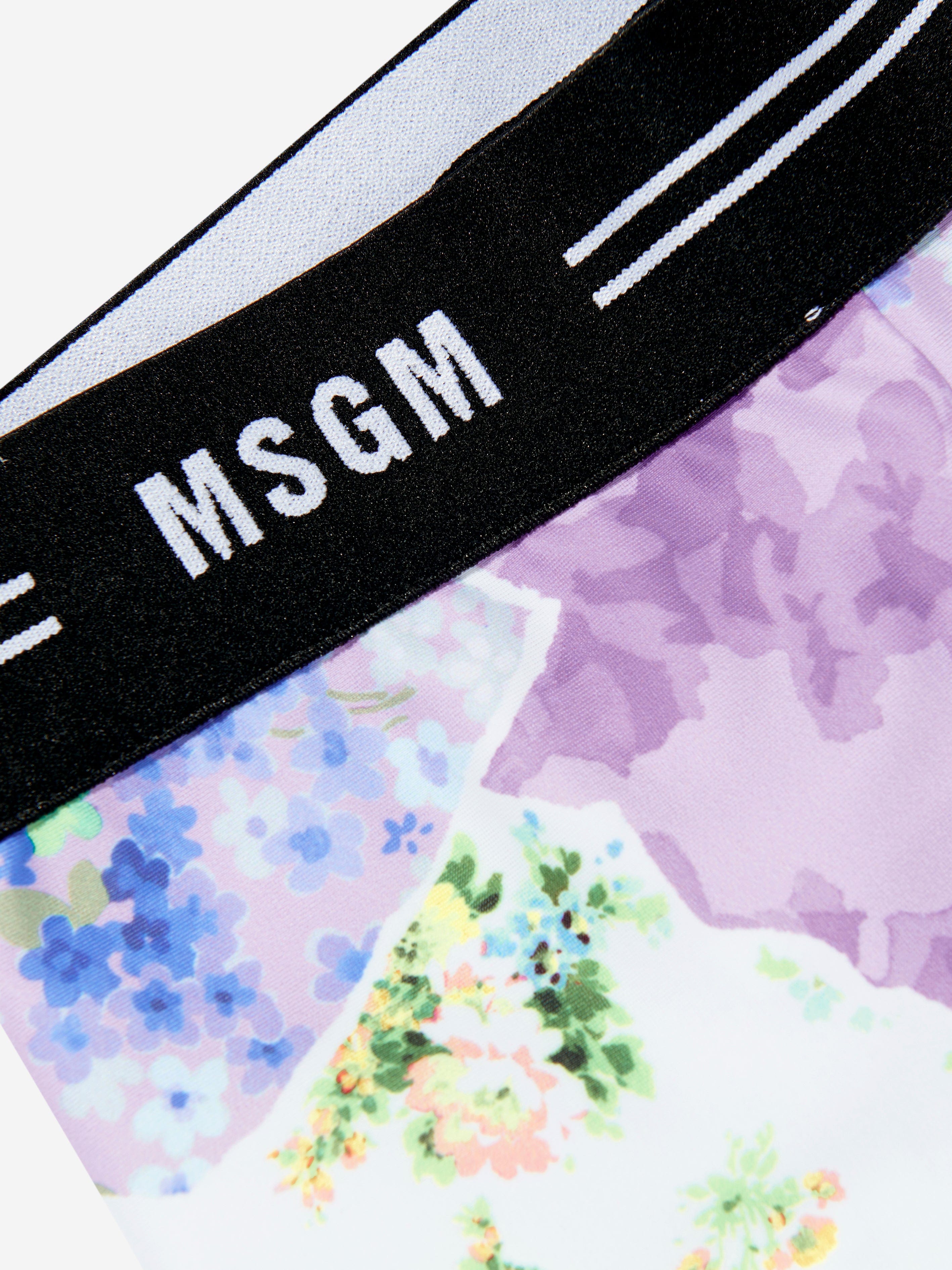 MSGM Girls Floral Leggings in Multicolour View For Sale