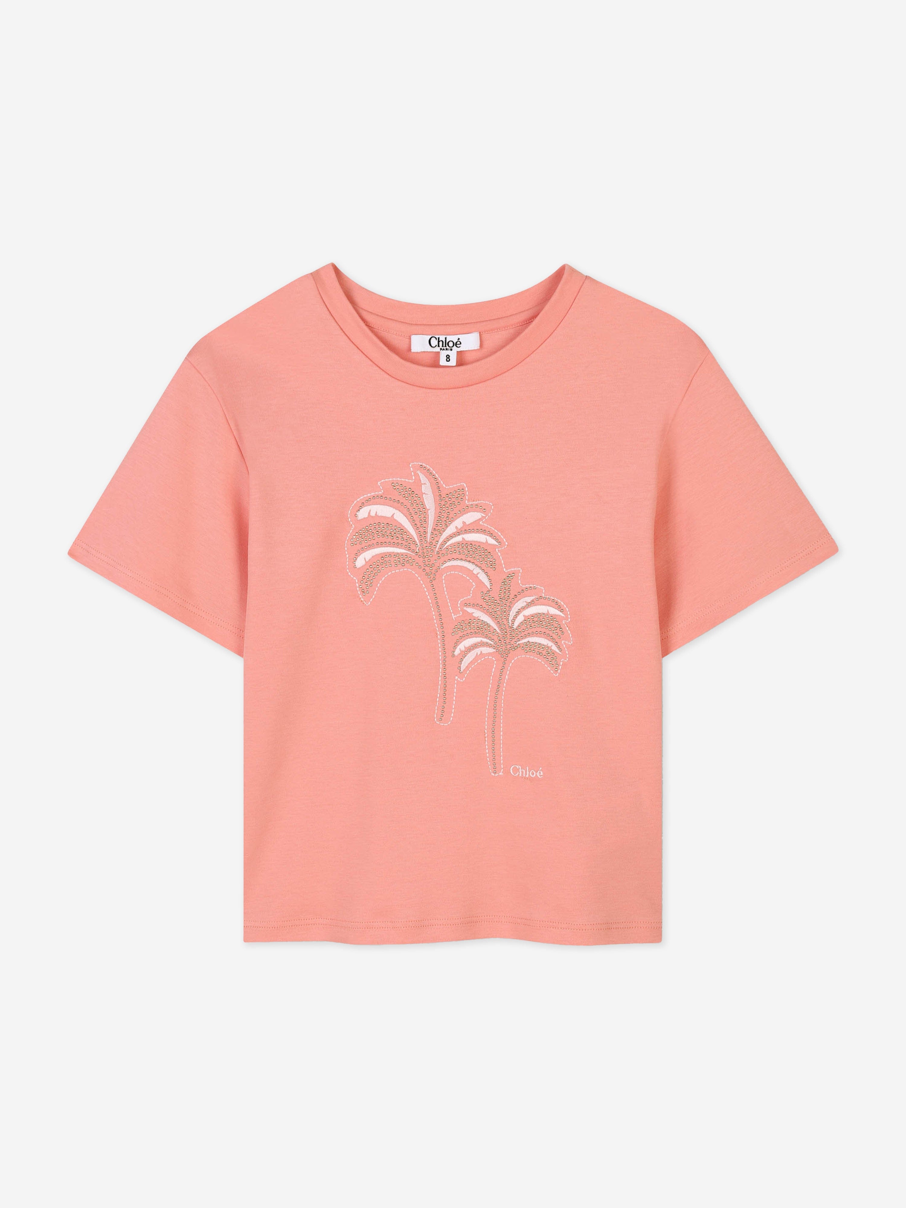 Chlo¨¦ Girls Palm Tree T-Shirt in Pink 2025 Newest Cheap Online