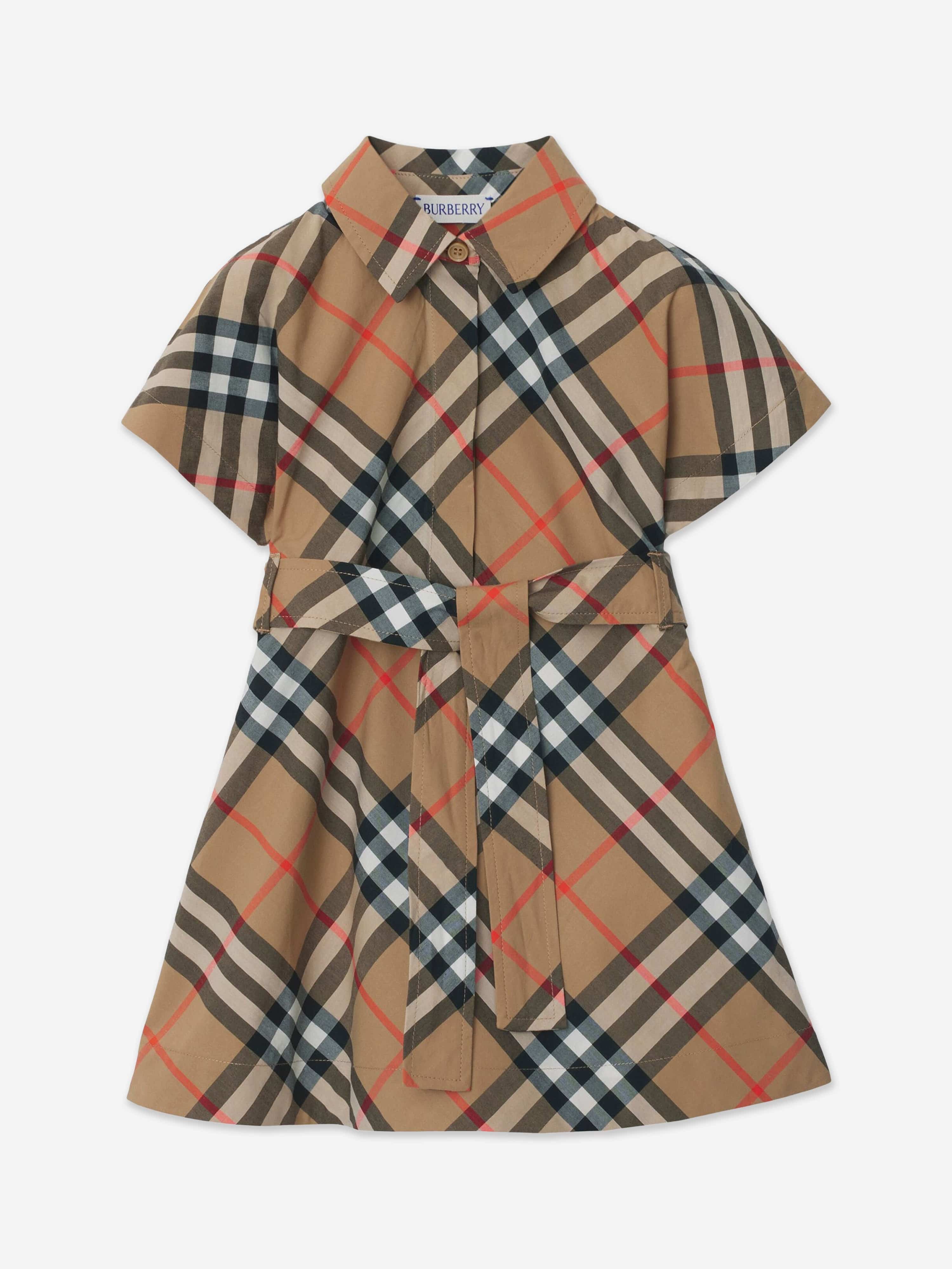 Burberry Baby Girls Giulietta Check Dress in Beige Outlet Choice