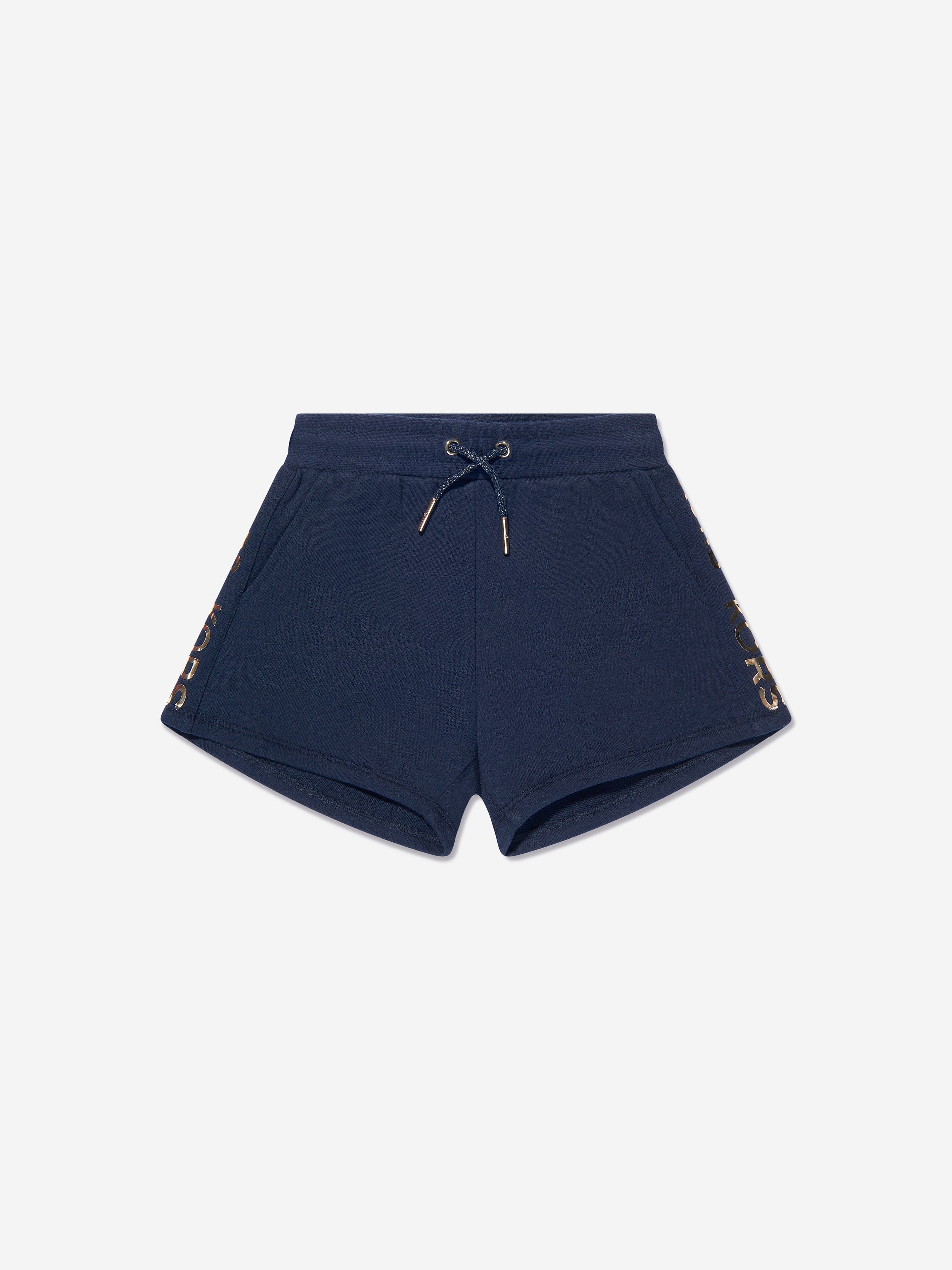Michael Kors Girls Logo Print Shorts in Navy Cheap Factory Outlet