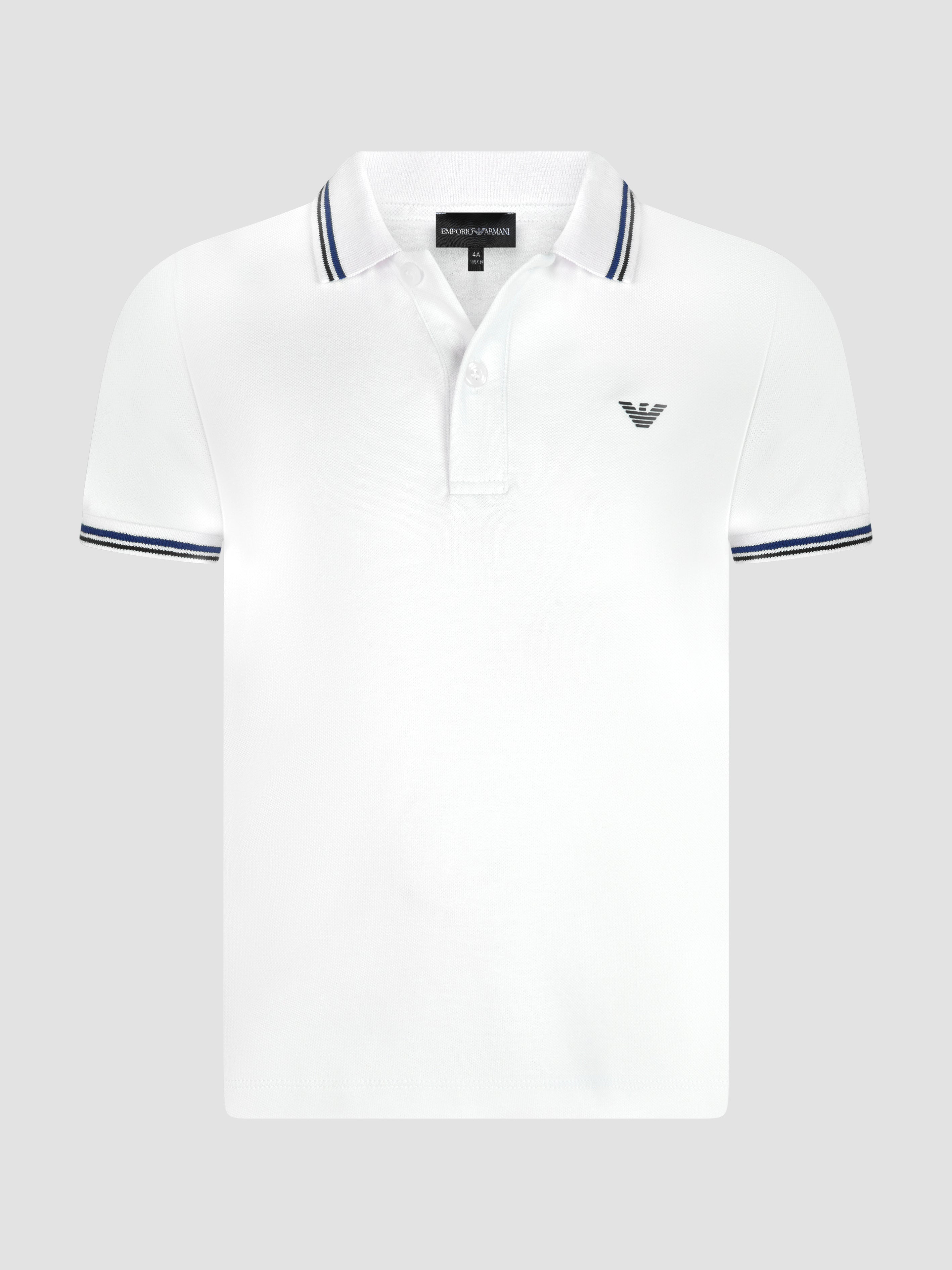 Emporio Armani Boys Logo Polo Shirt In White Outlet Cheap Authentic