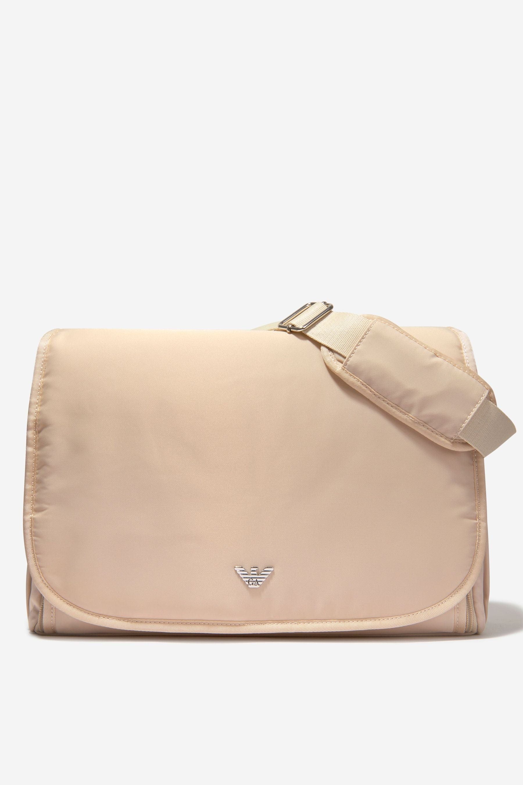 Emporio Armani Baby Logo Changing Bag in Beige For Sale Top Quality