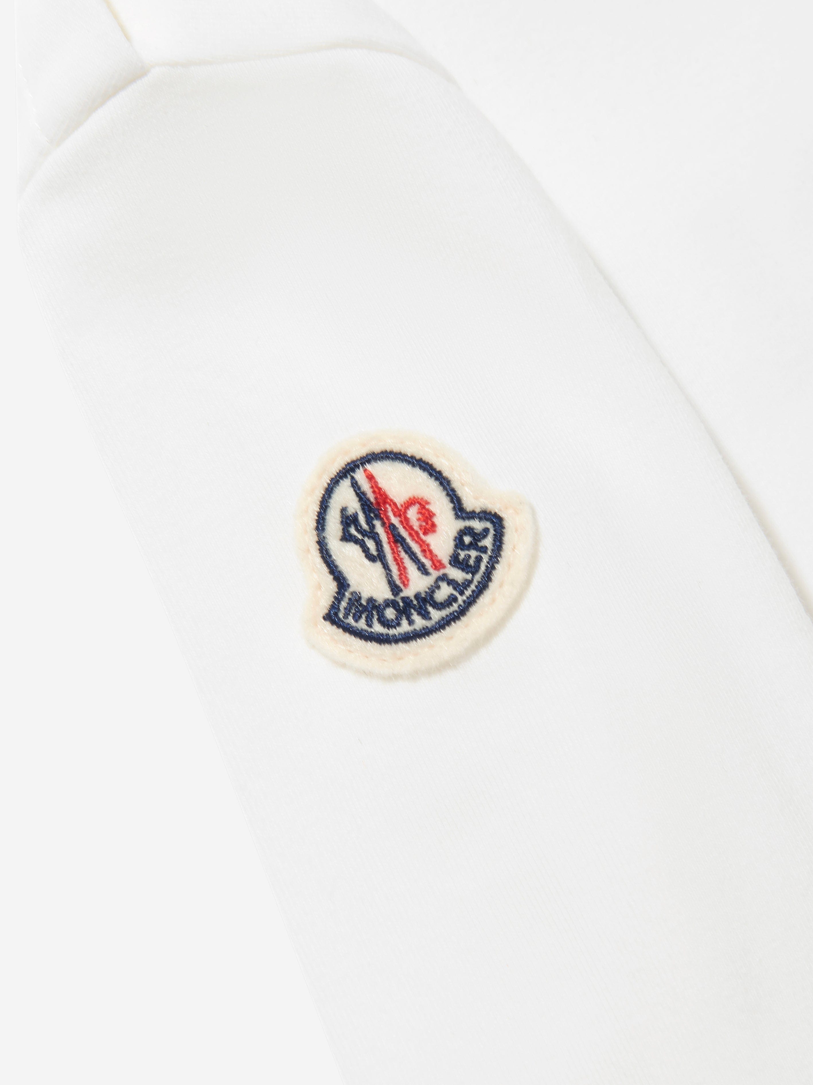 Moncler Enfant Baby Boys Long Sleeve Logo T-Shirt in White Original For Sale