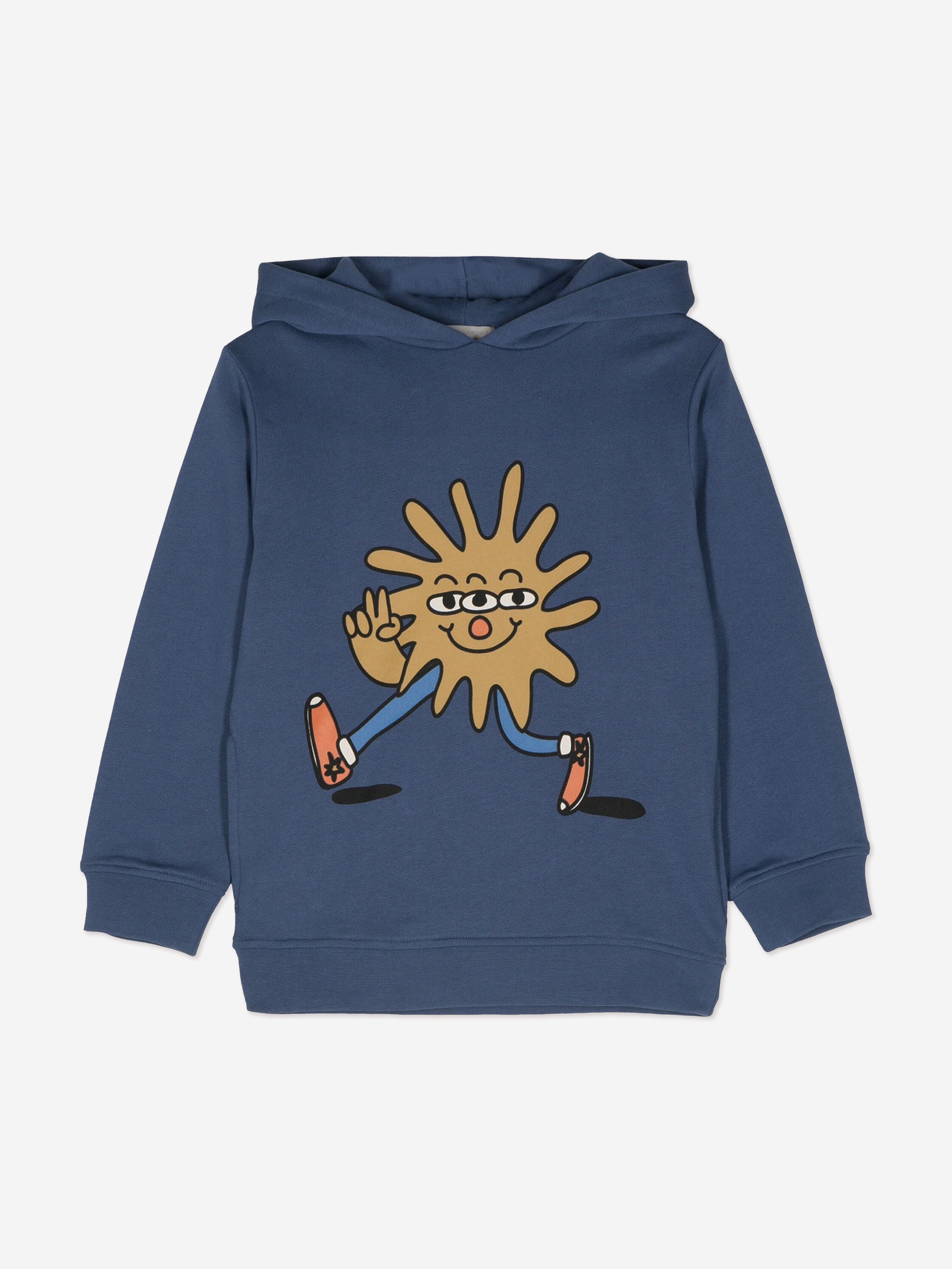 Stella McCartney Boys Illustrated Print Hoodie in Blue Clearance Order