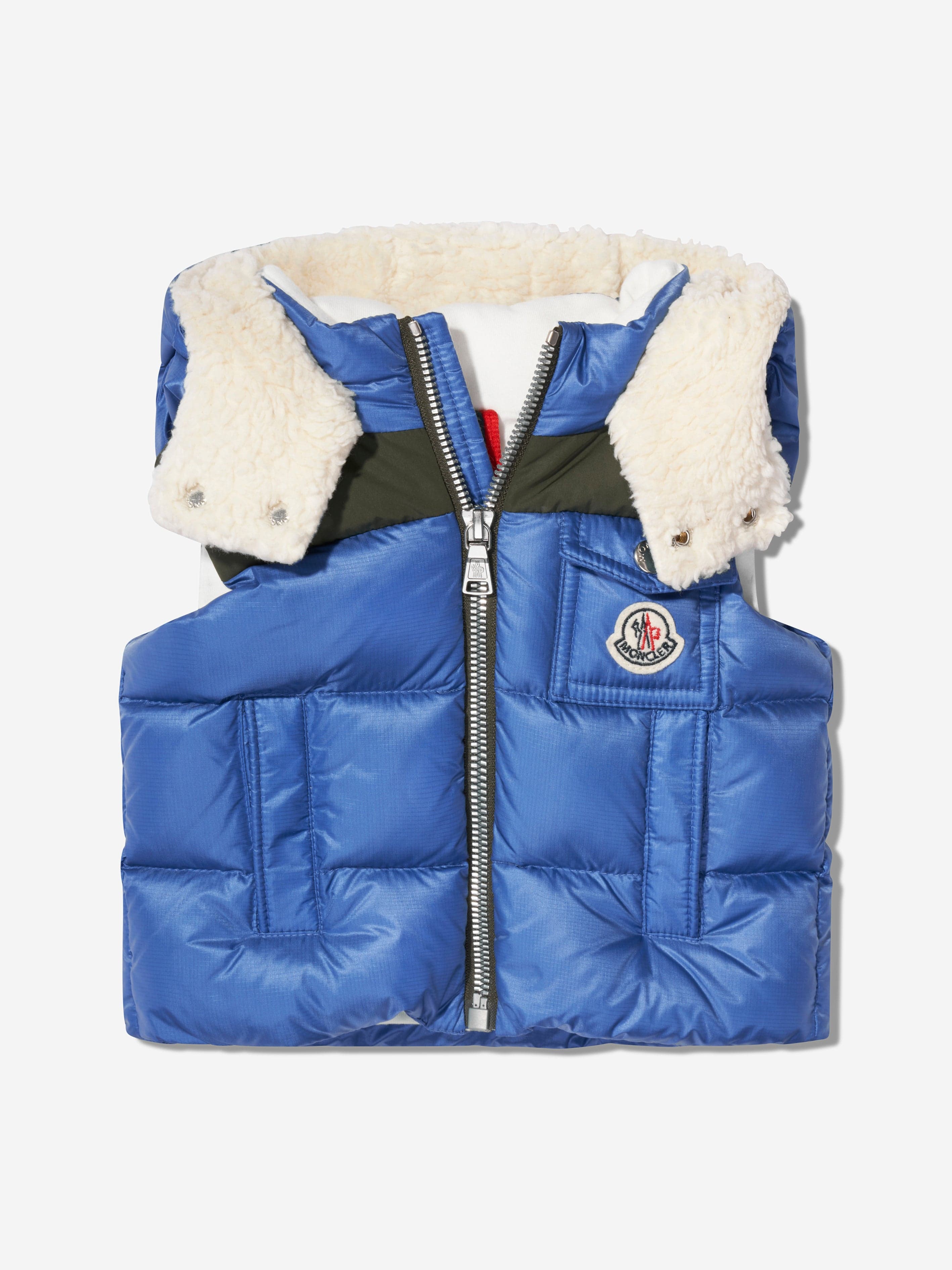 Moncler Enfant Baby Boys Down Padded Oust Gilet in Blue Cheap