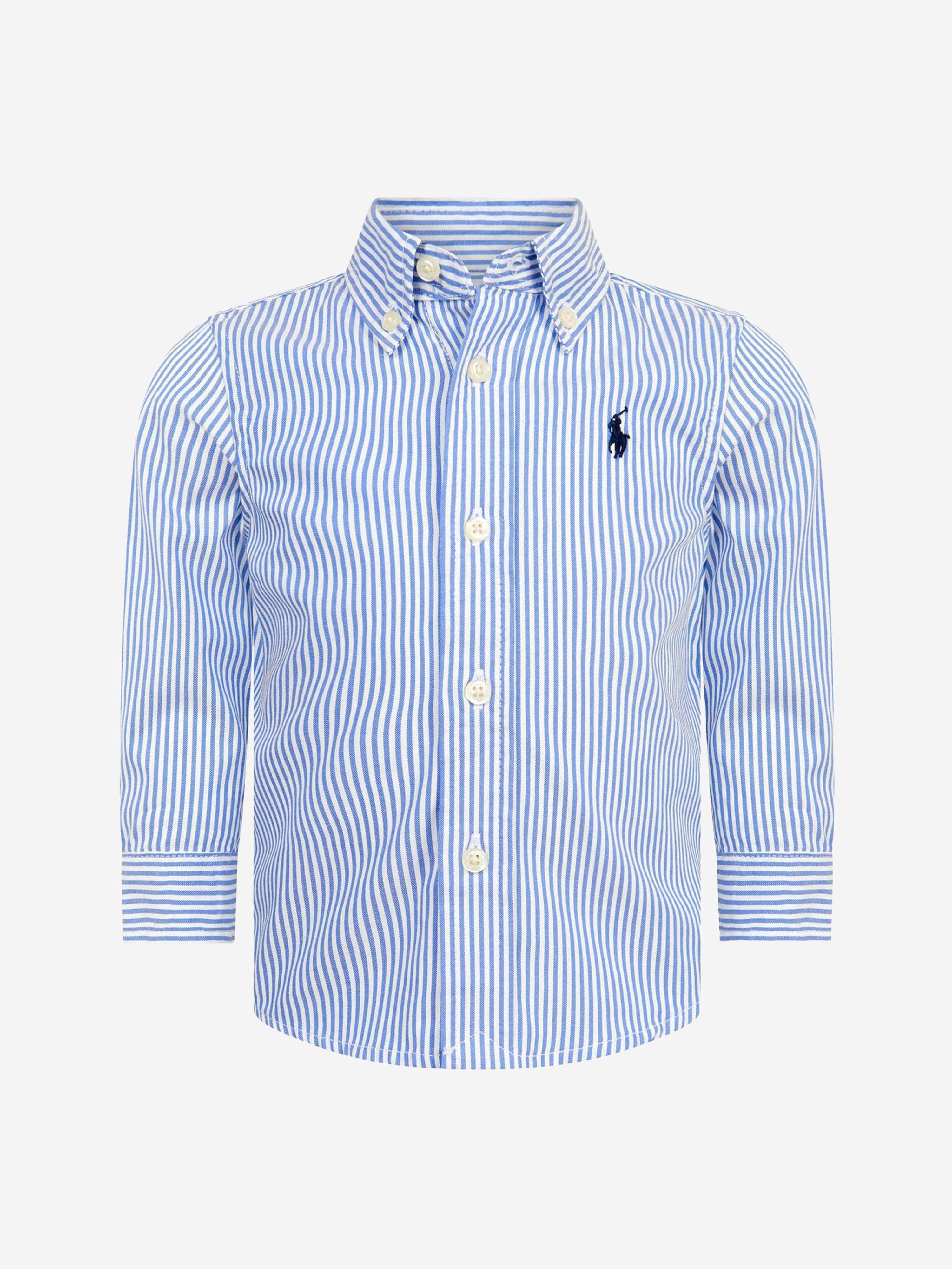 Ralph Lauren Baby Boys Striped Oxford Shirt in Blue Shop Offer