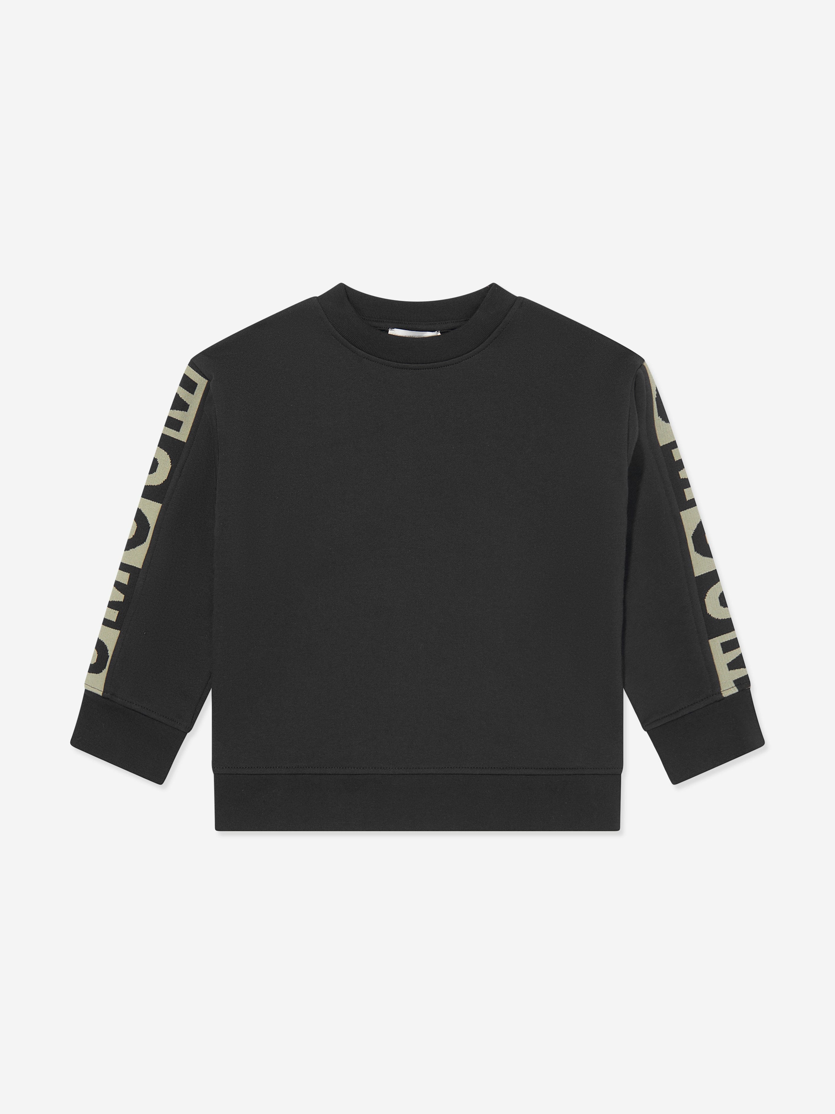 Stella McCartney Boys Logo Sleeve Sweatshirt in Black Clearance High Quality