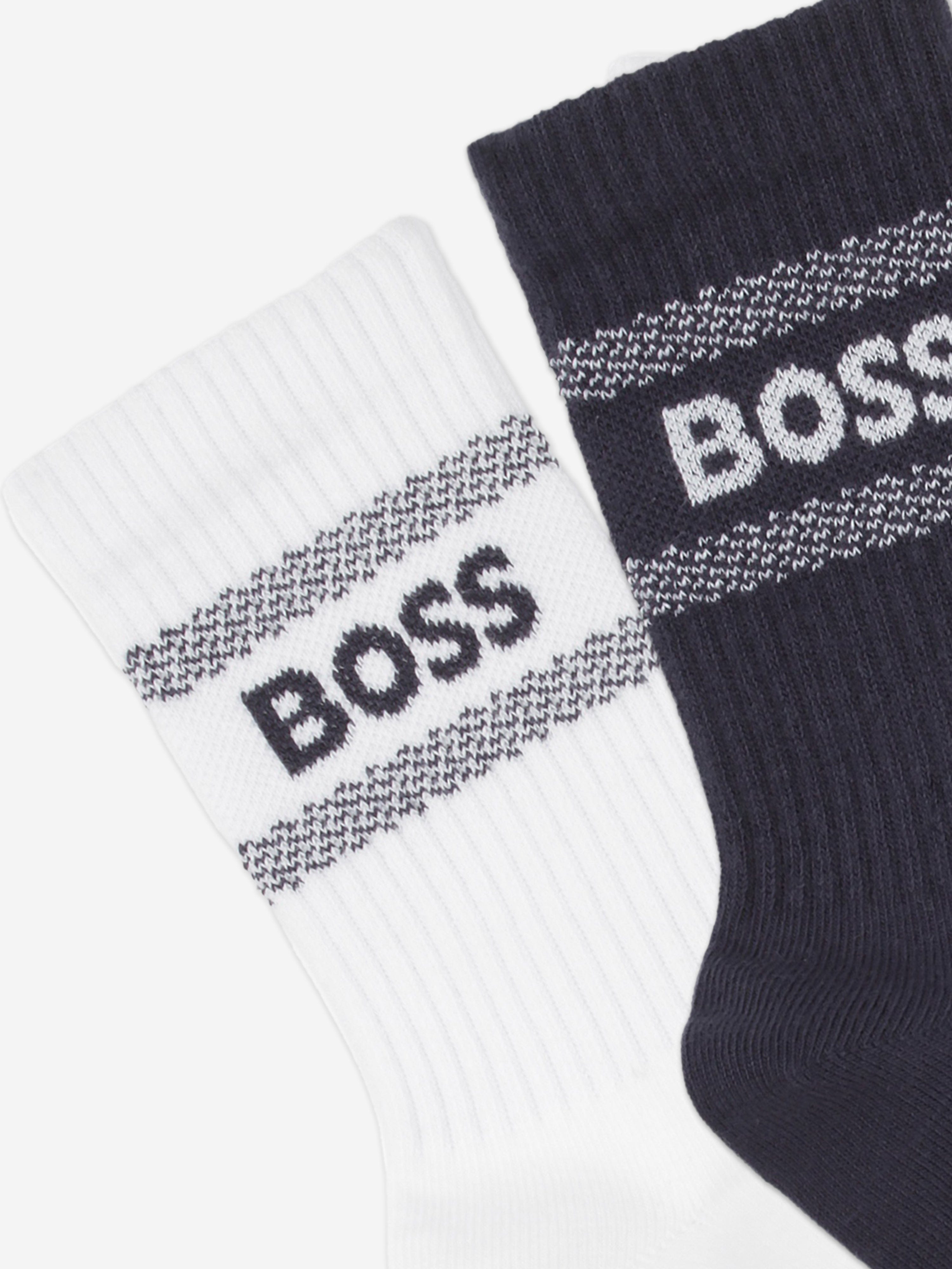 BOSS Boys Logo Socks Set (2 Pairs) in Navy Discount Best Seller