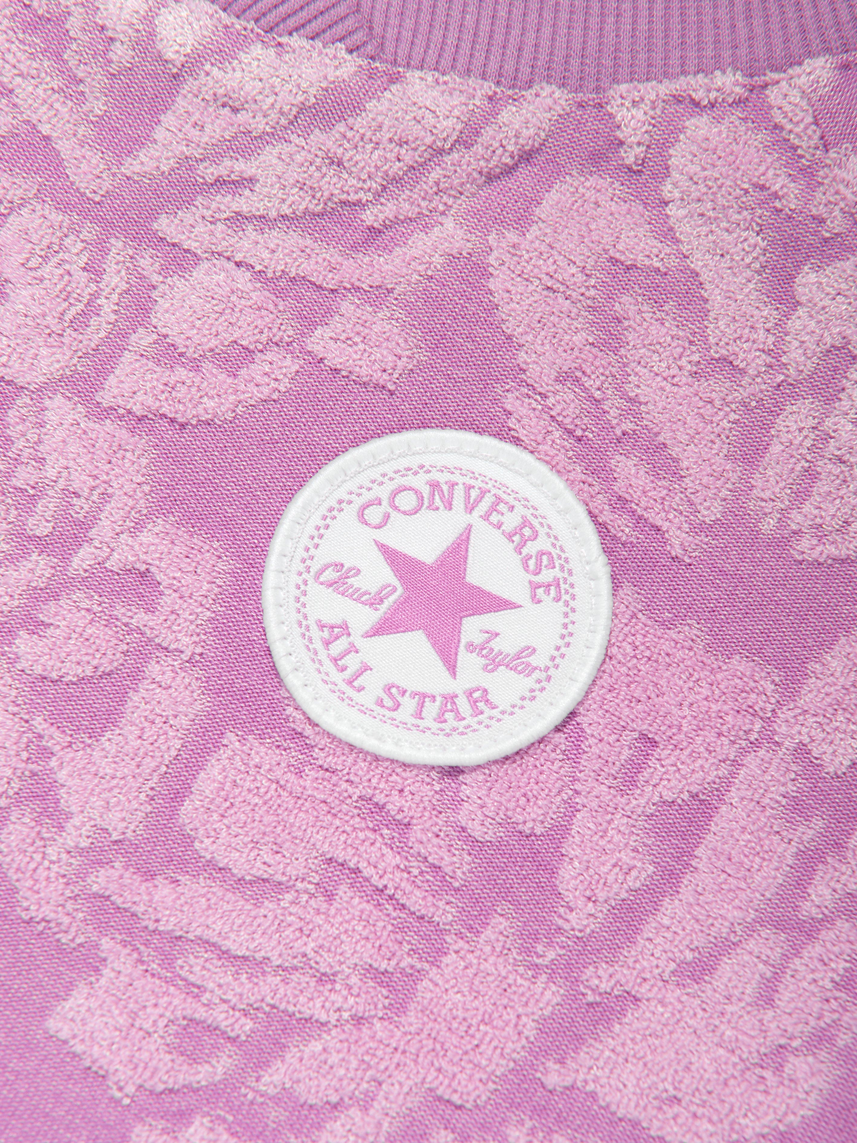 Converse Girls Floral Jacquard Sweatshirt in Purple With Paypal Free Shipping