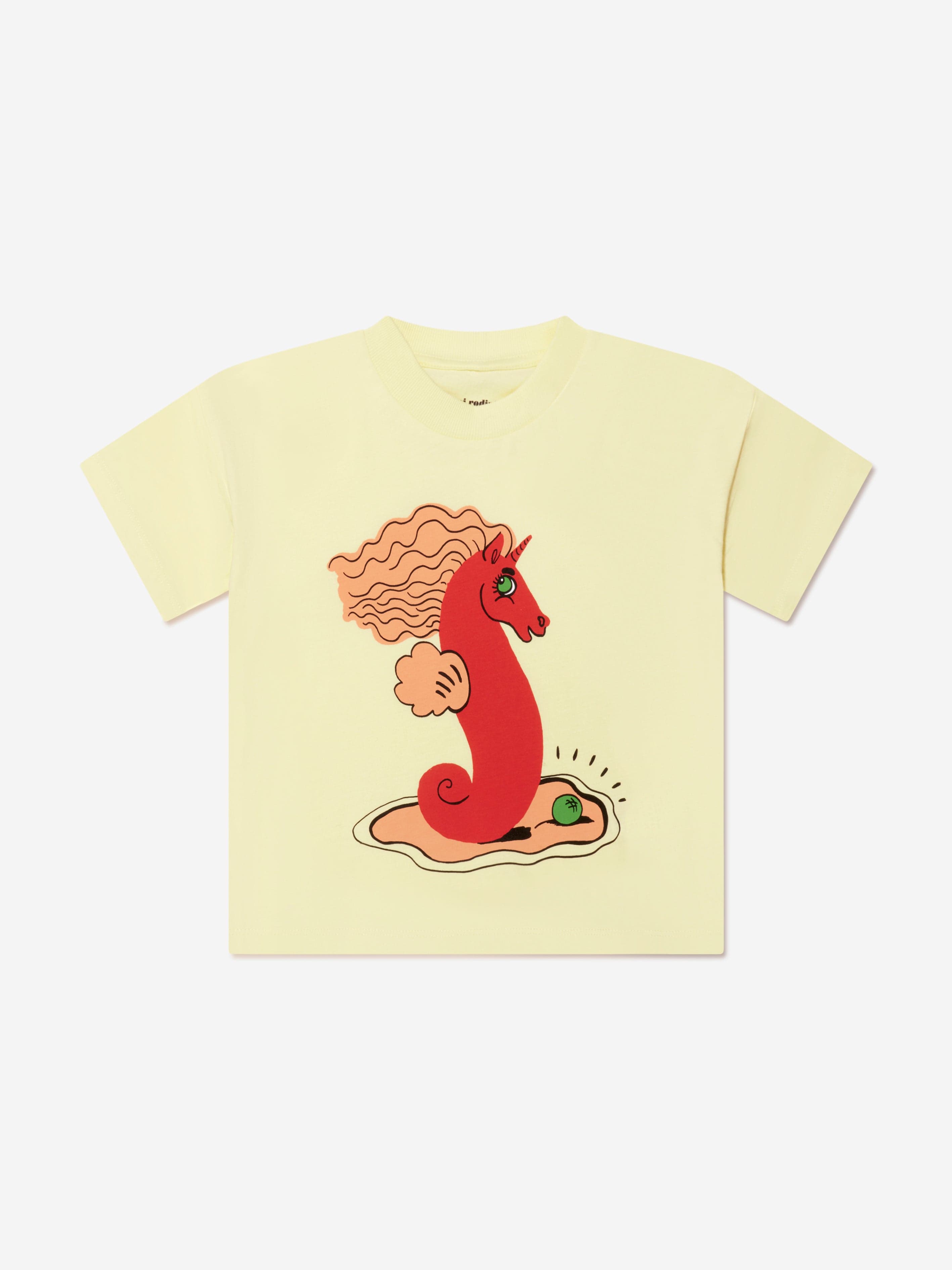 Mini Rodini Kids Unicorn Seahorse T-Shirt in Yellow Outlet With Credit Card