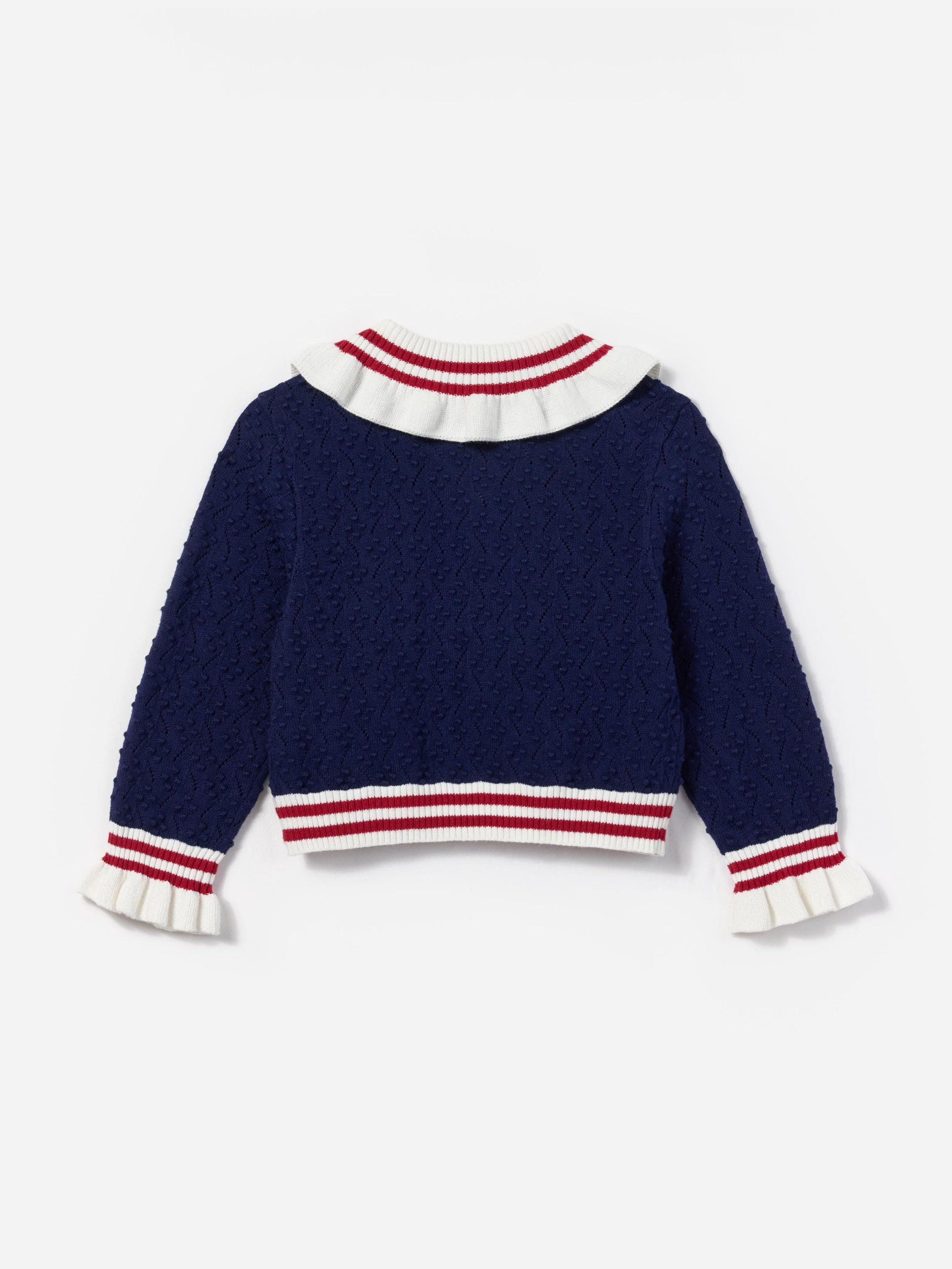 Girls Textured Knit Cardigan in Navy Cheapest For Sale