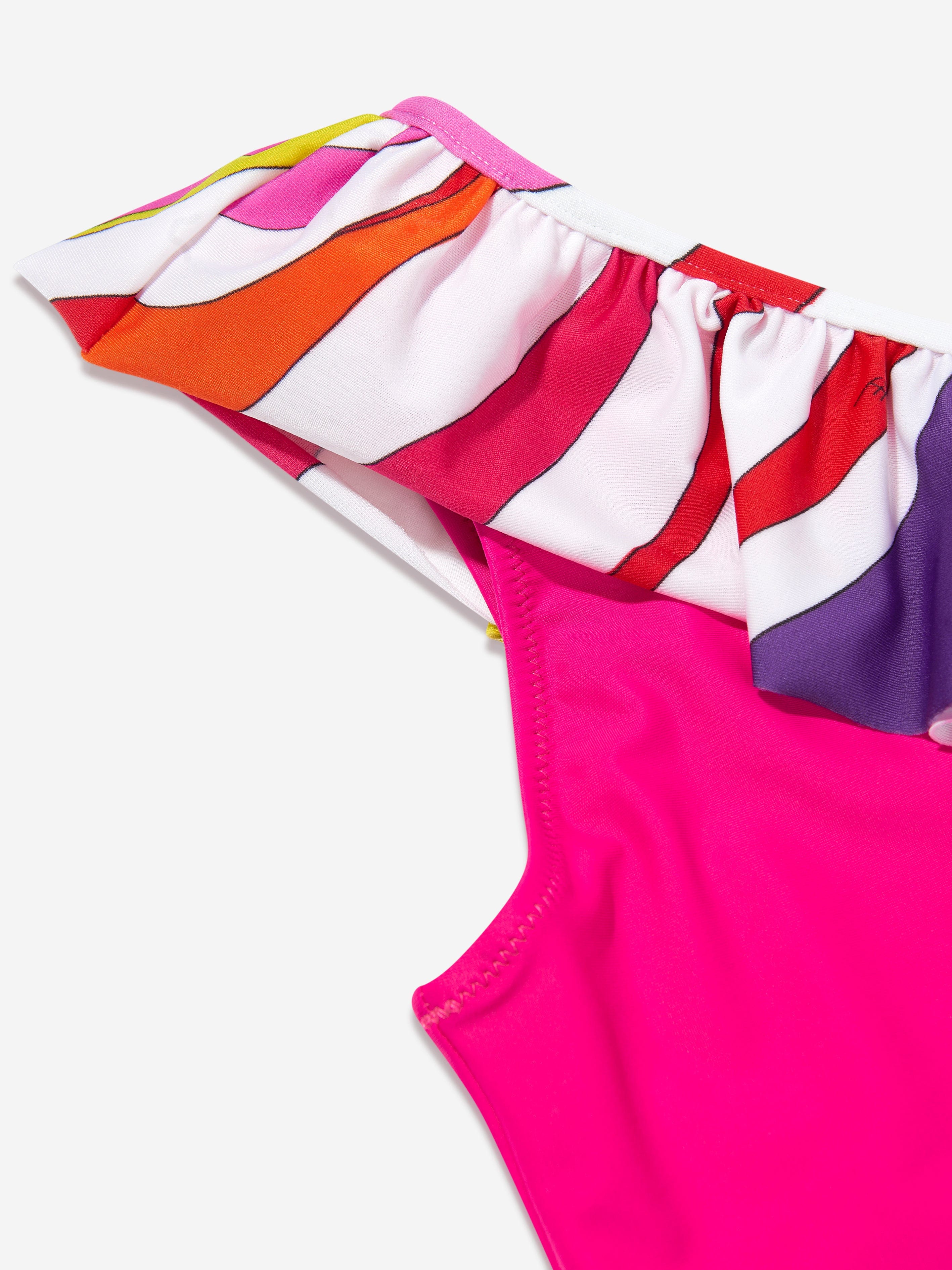 Girls One Shoulder Swimsuit in Pink Discount Looking For
