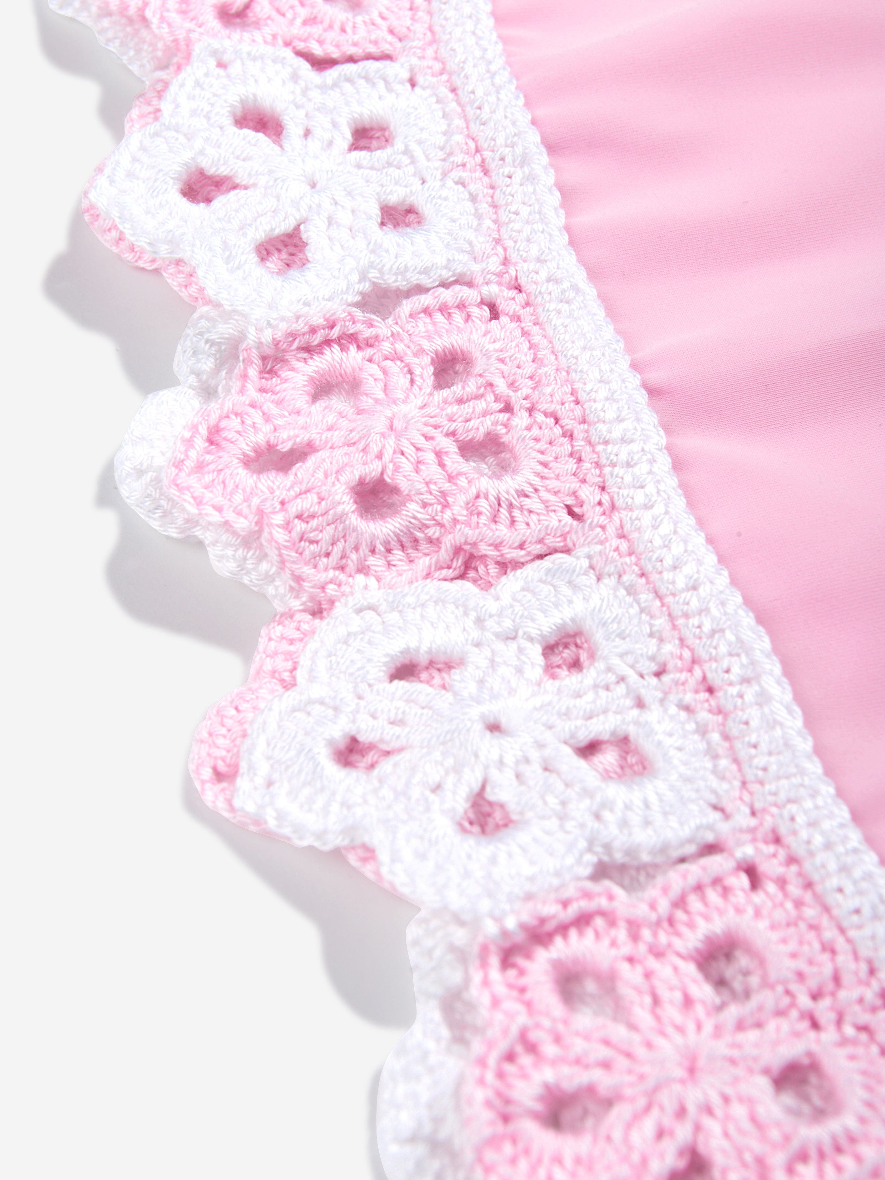 Nessi Byrd Girls Crochet Flower Sonna Skirt in Pink Newest