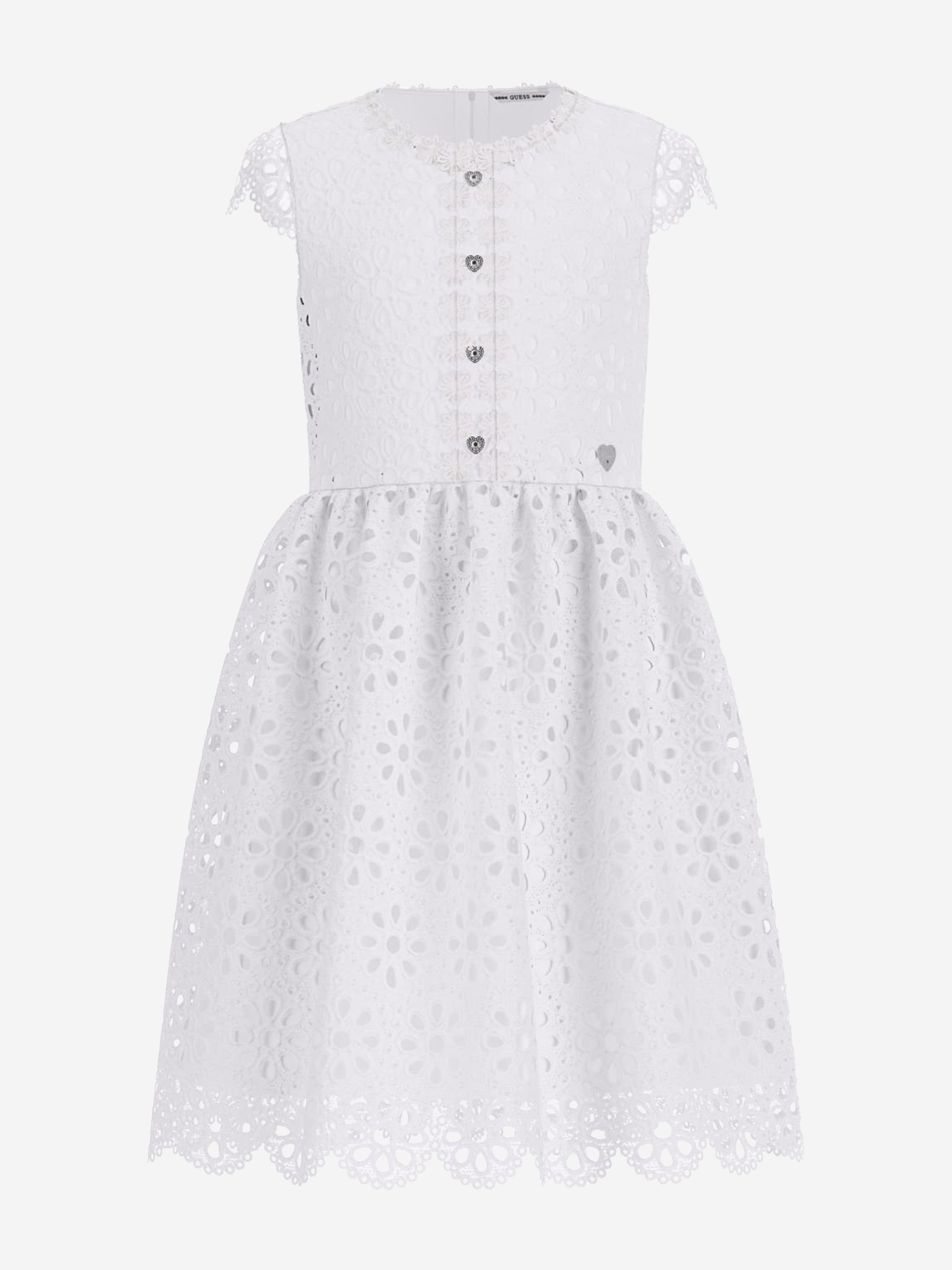 Girls Lace Dress in White Visit