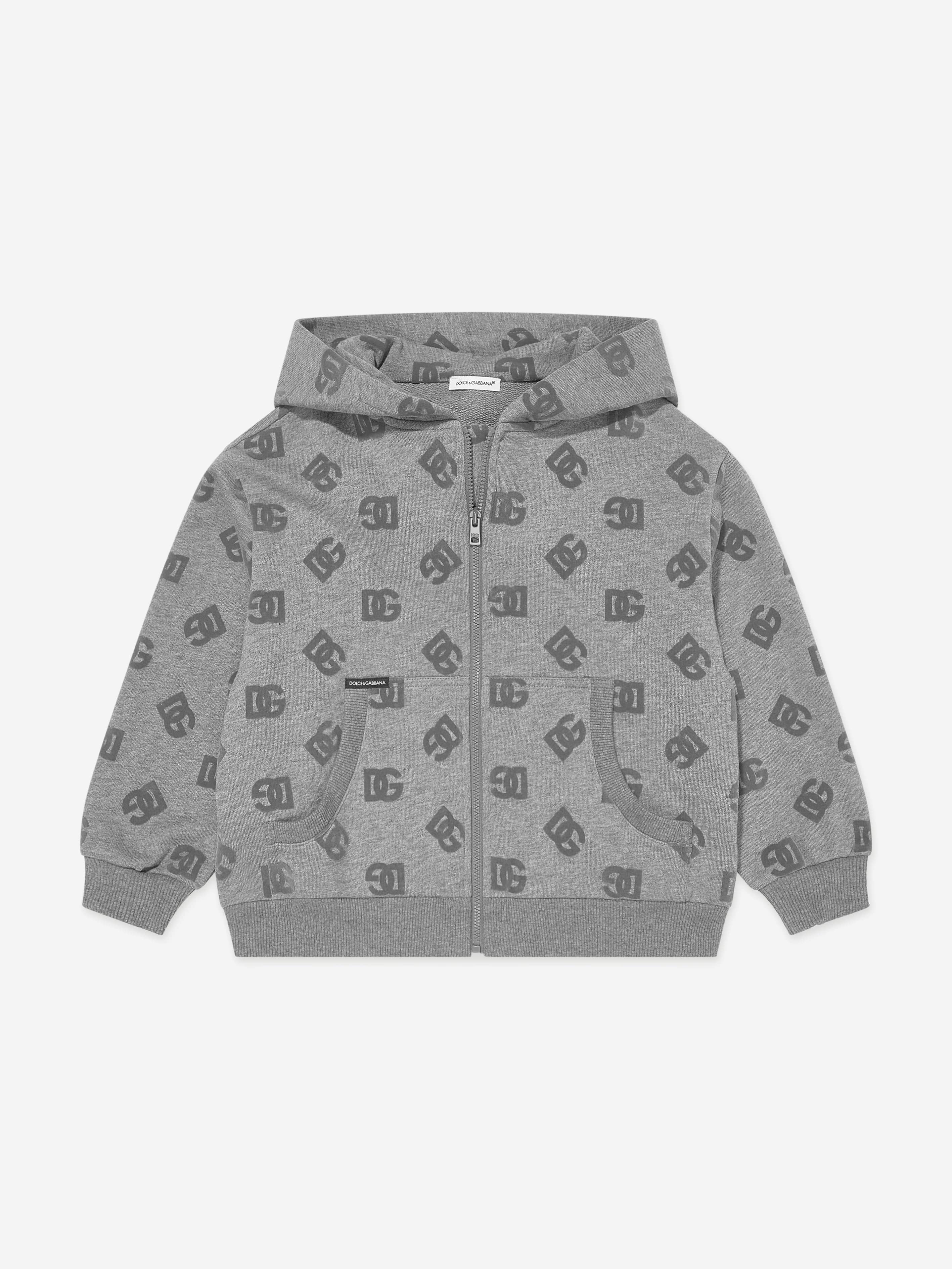 Dolce & Gabbana Boys DG Logo Zip Up Top in Grey Sale Footlocker Finishline