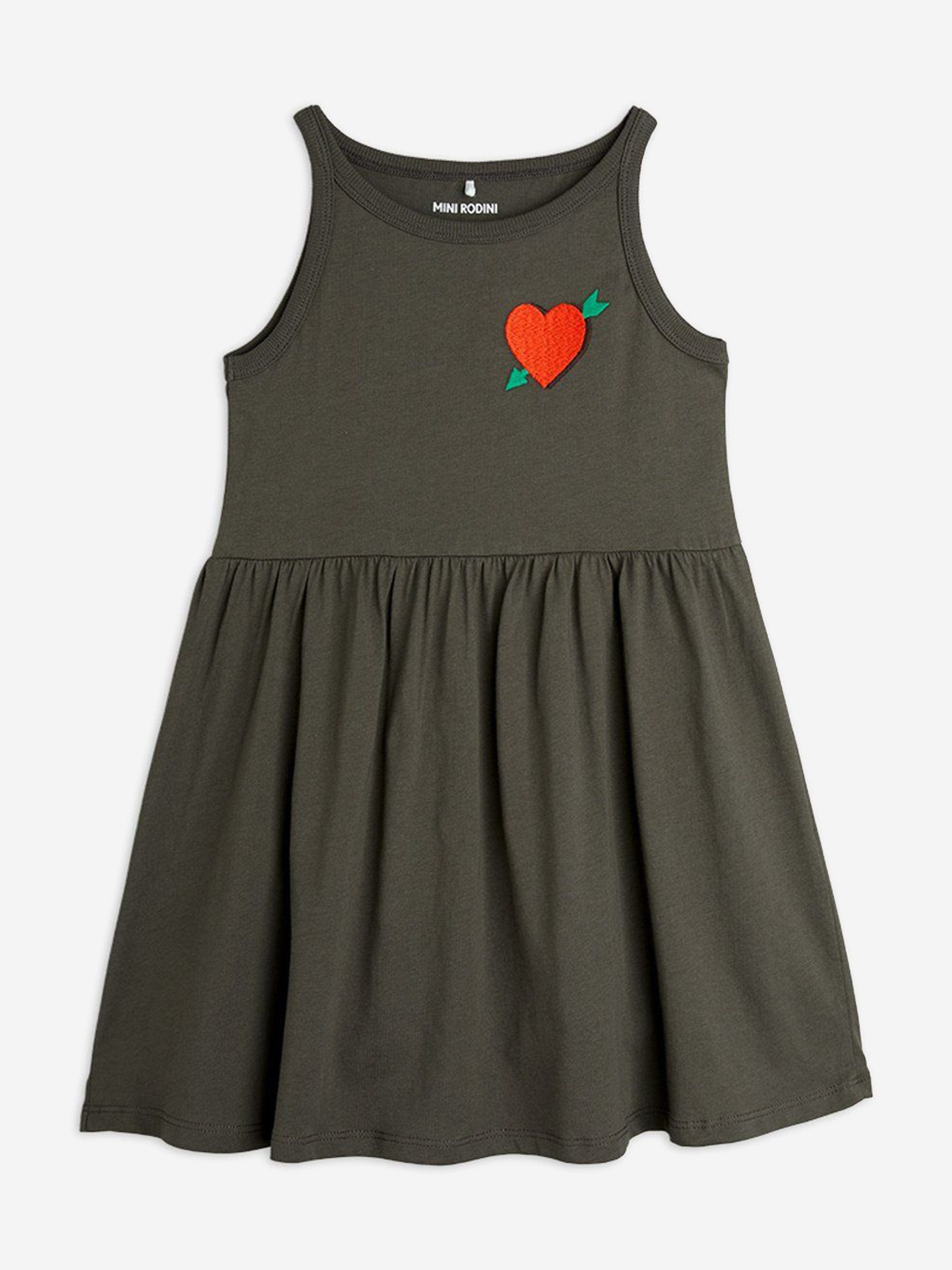 Girls Arrowed Heart Tank Dress in Black Popular Online