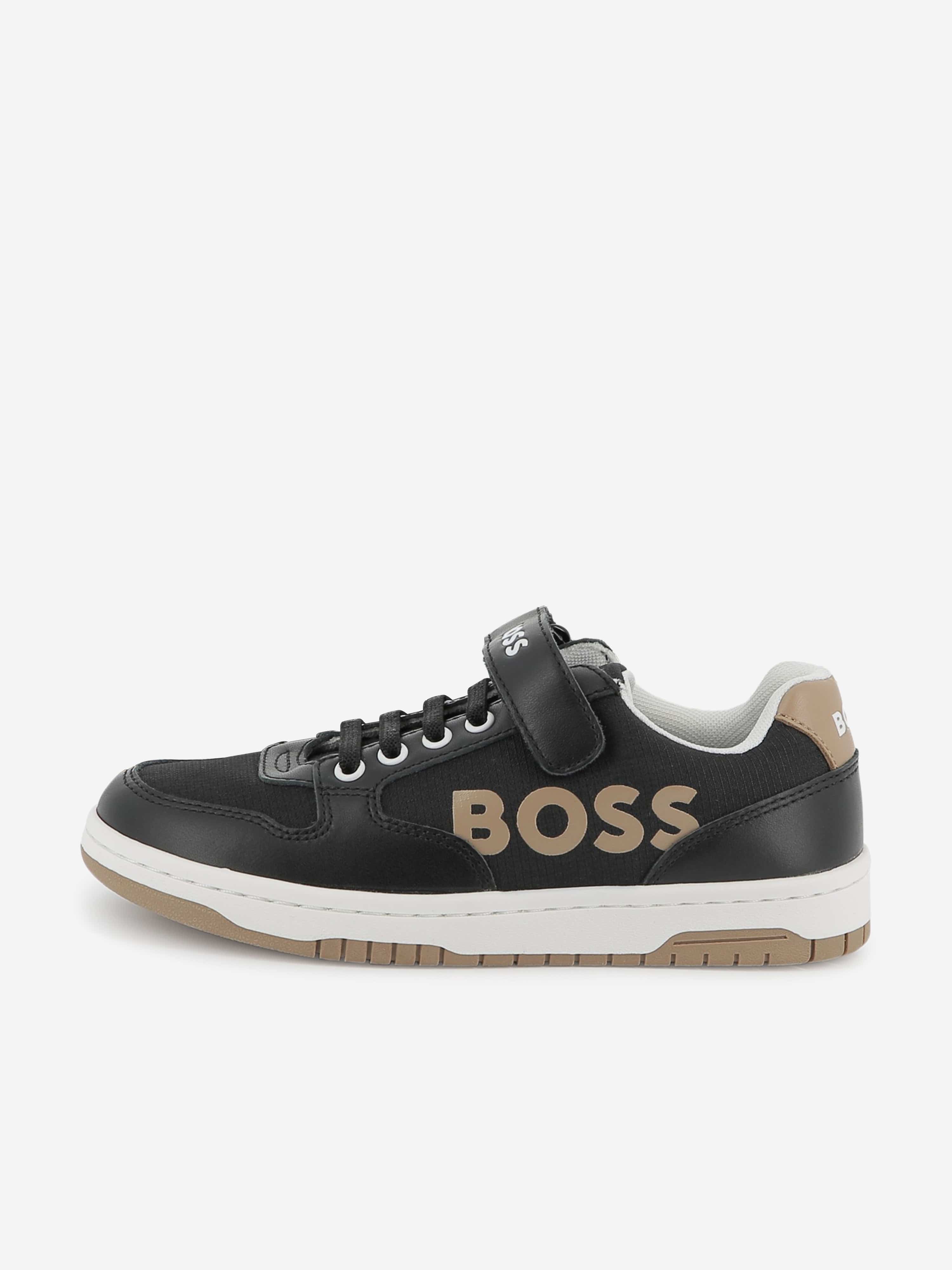 BOSS Boys Logo Trainers in Black Outlet Sale Online