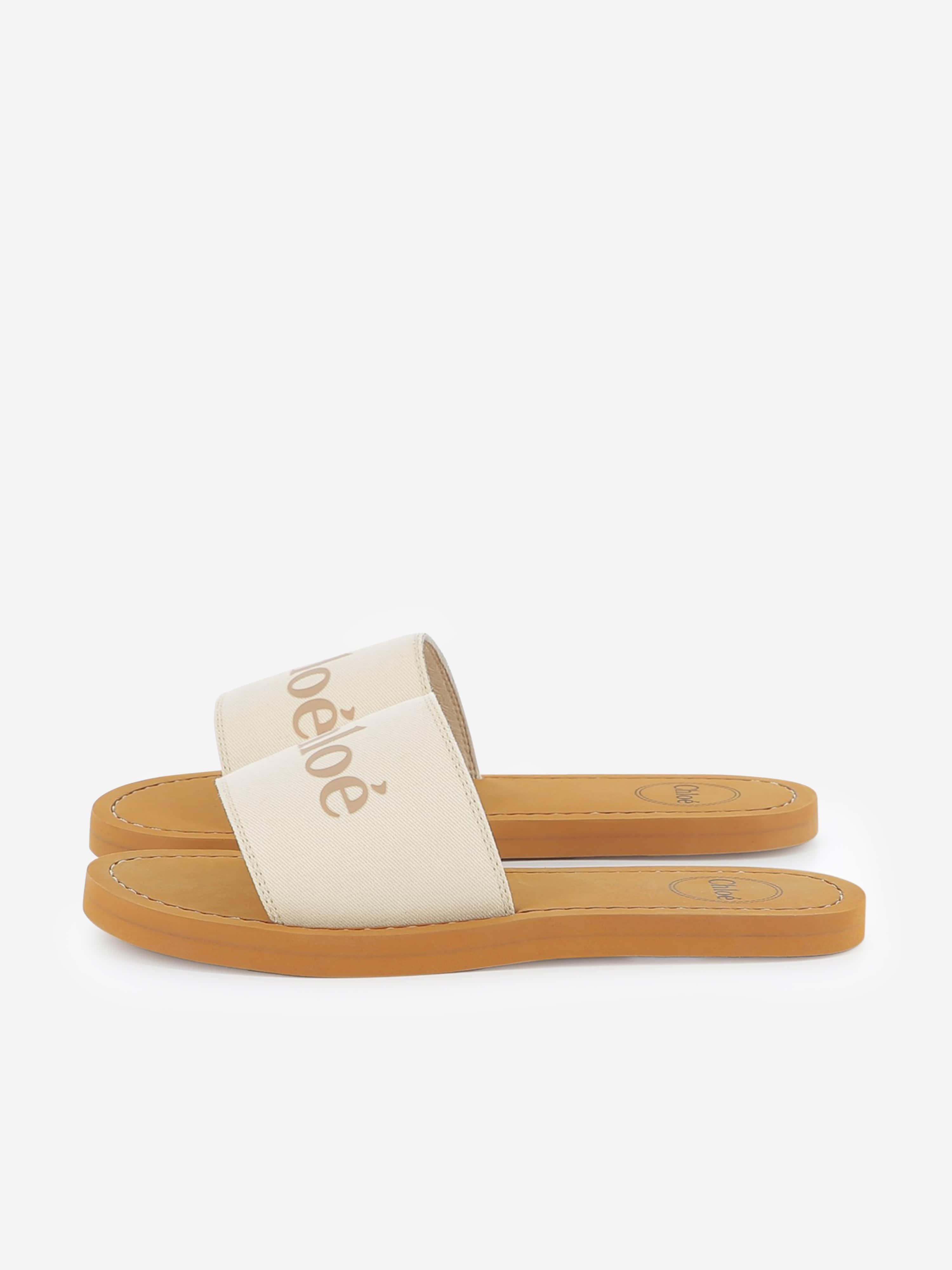 Chlo¨¦ Girls Logo Sliders in Ivory Many Kinds Of Cheap Online