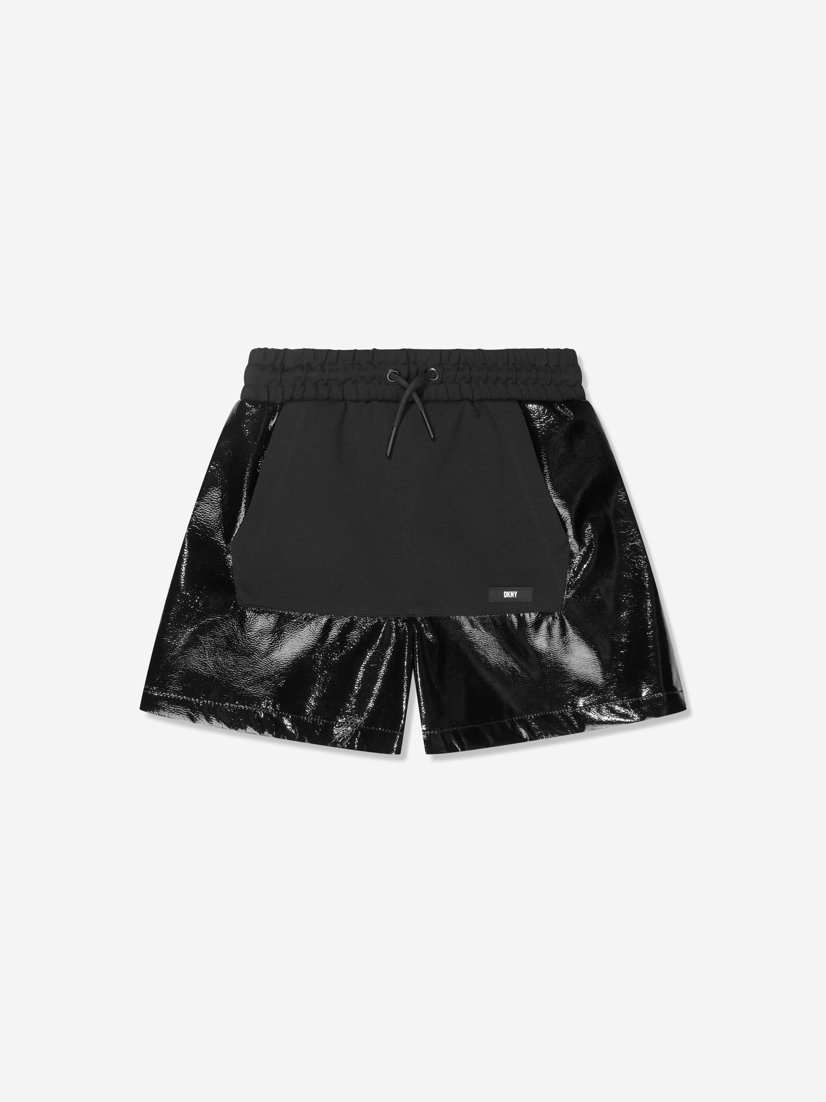 DKNY Girls Shiny Shorts in Black Outlet Marketable